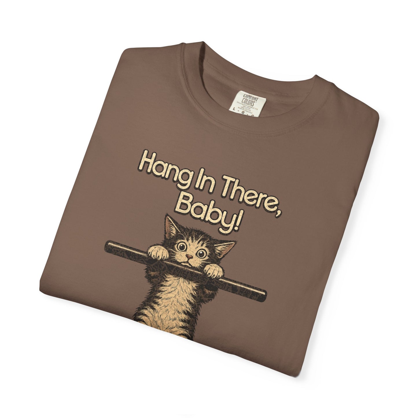 Hang In There Baby Shirt , Vintage Kitten Tee | Funny, Retro 70s Inspired Cat Shirt