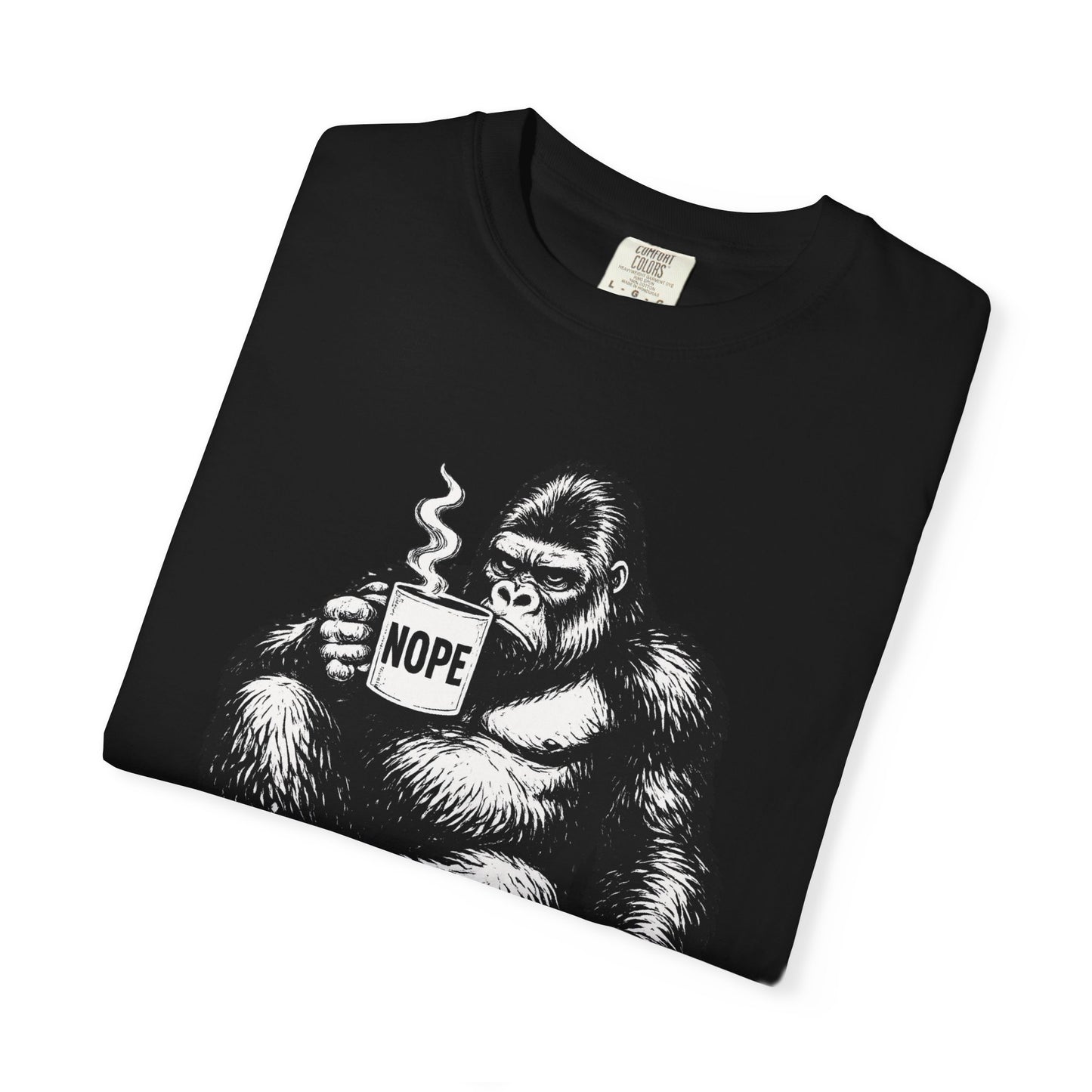 Nope Gorilla Shirt | Funny Coffee Lover Tee | Grumpy Morning Shirt | Introvert Graphic Tee | Funny Gorilla Shirt