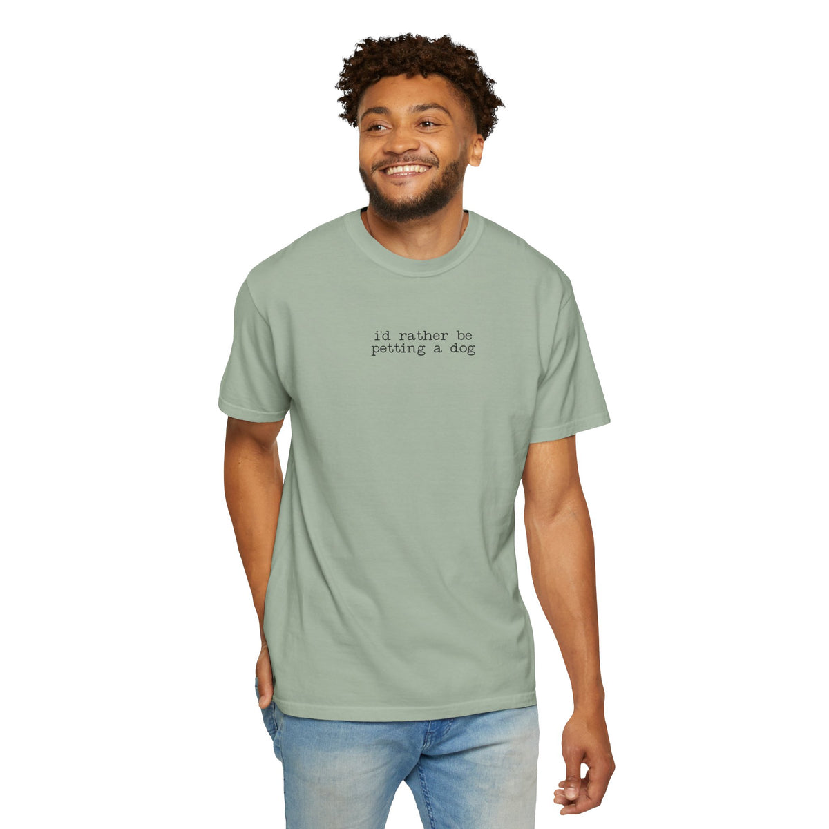 I'd Rather Be Petting a Dog T-Shirt — Casual Minimalist Dog Lover Tee