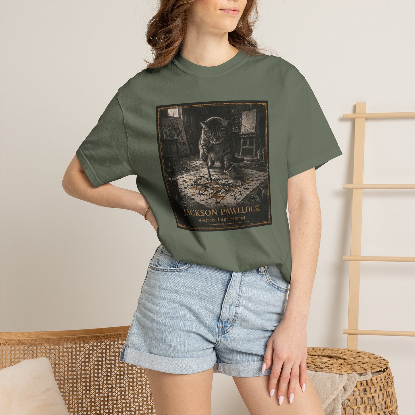 Jackson PAWllock Cat Painting T-Shirt