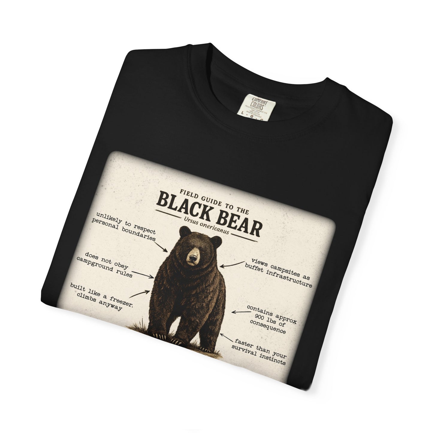 Black Bear Field Guide T-Shirt — Funny Camping & Hiking Tee
