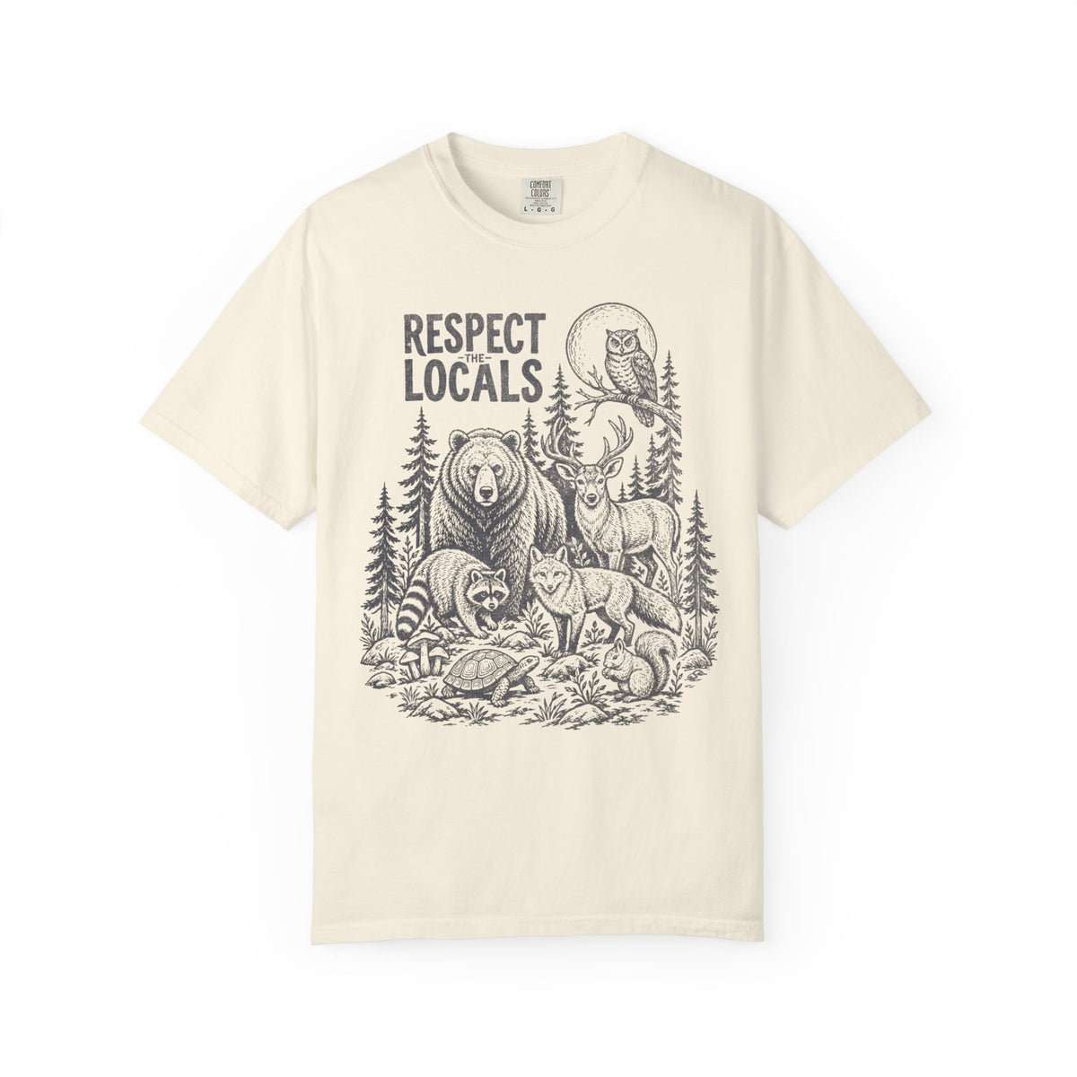 Respect Locals Wildlife Vintage Distressed Forest Animals T-Shirt