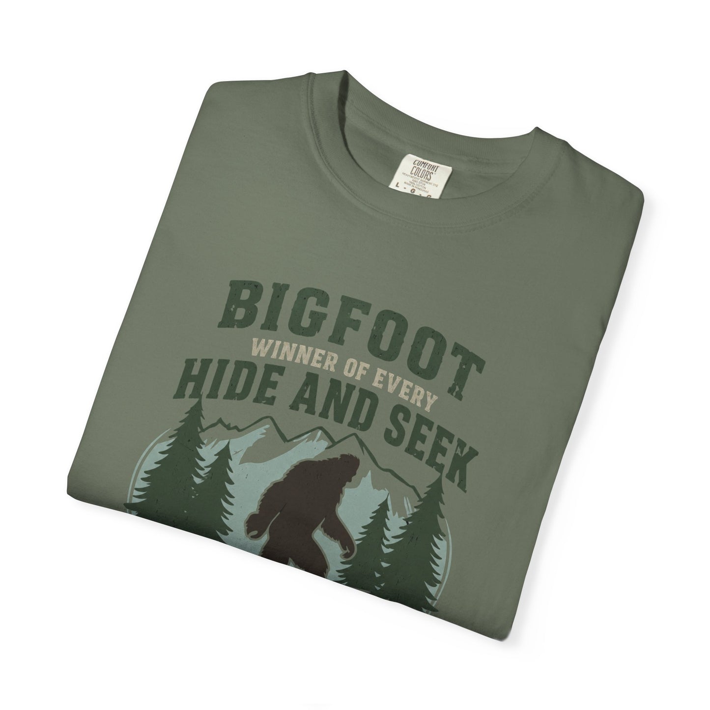 Bigfoot Hide and Seek Contest T-Shirt — Vintage Sasquatch Graphic Tee