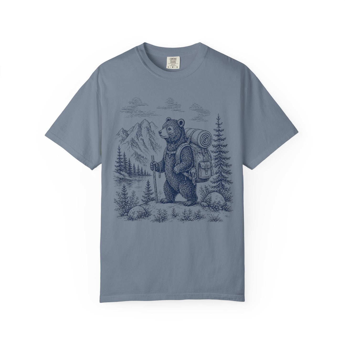 Bear Backpacker T-Shirt — Vintage Hiking Adventure Graphic Tee