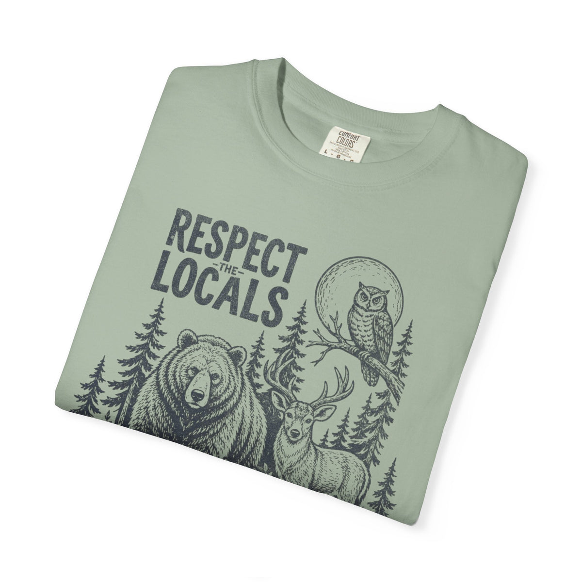 Respect Locals Wildlife Vintage Distressed Forest Animals T-Shirt