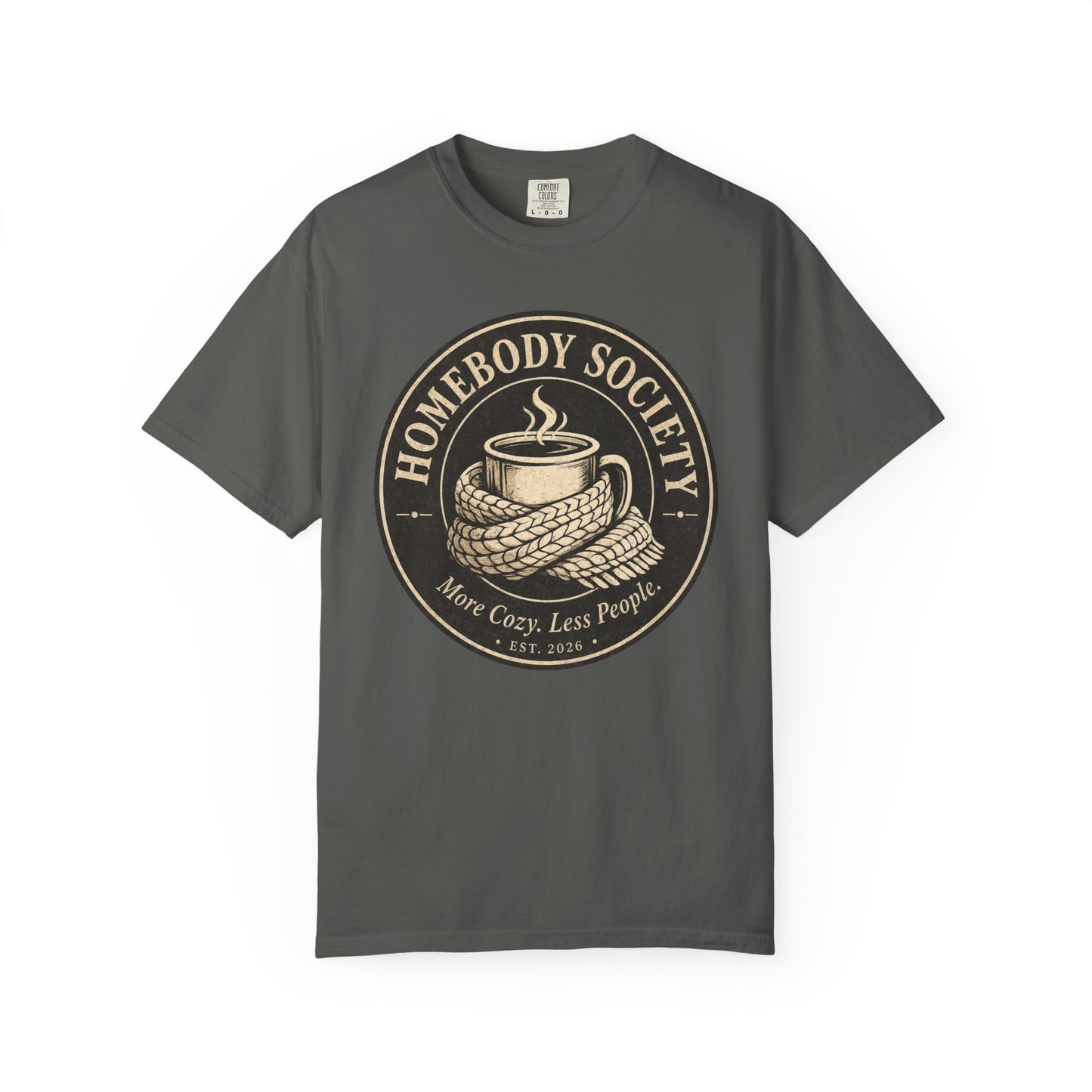 Homebody Society T-Shirt — "More Cozy, Less People" Vintage Distressed Introvert Tee
