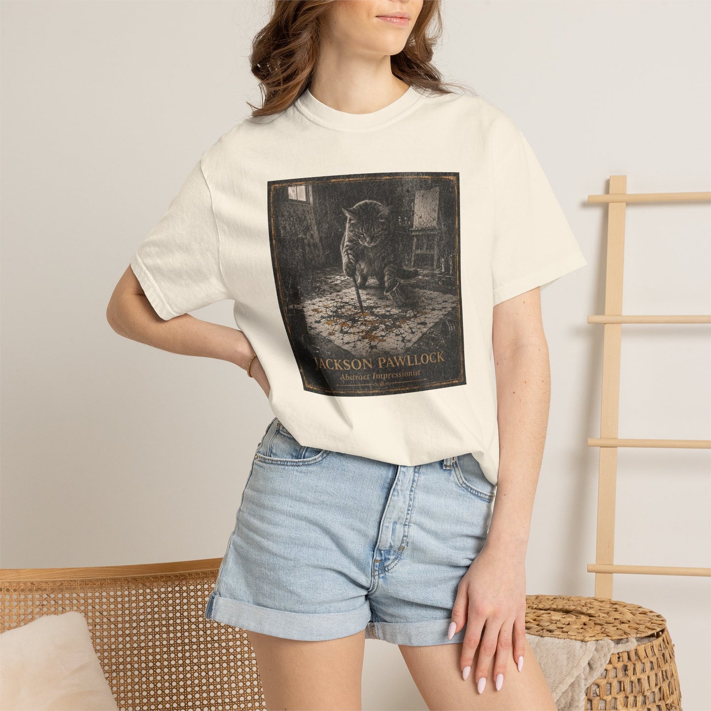 Jackson PAWllock Cat Painting T-Shirt