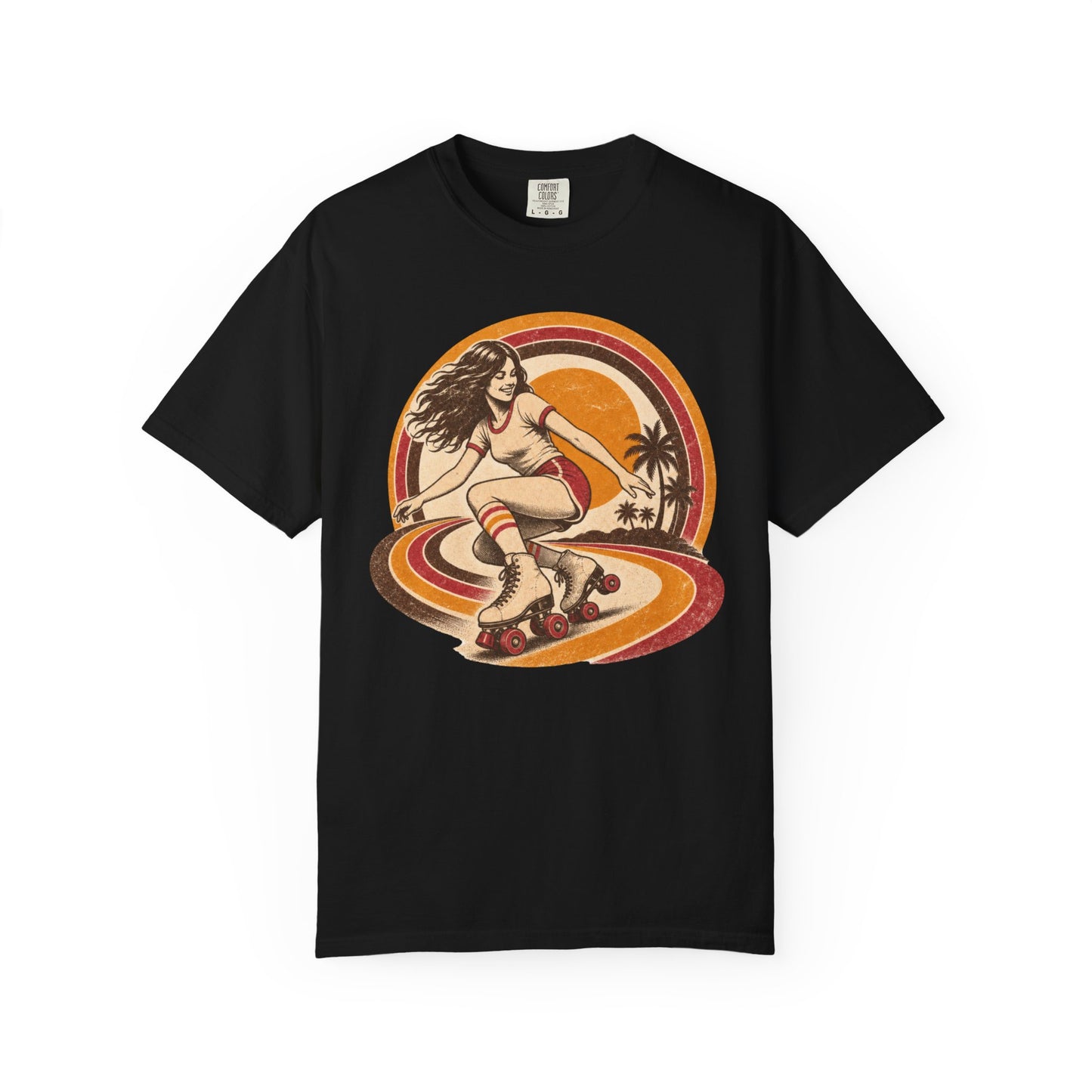 Retro Roller Skating Shirt | Vintage 70s Roller Skate Graphic Tee | Retro Disco Skater Comfort Colors® T-Shirt