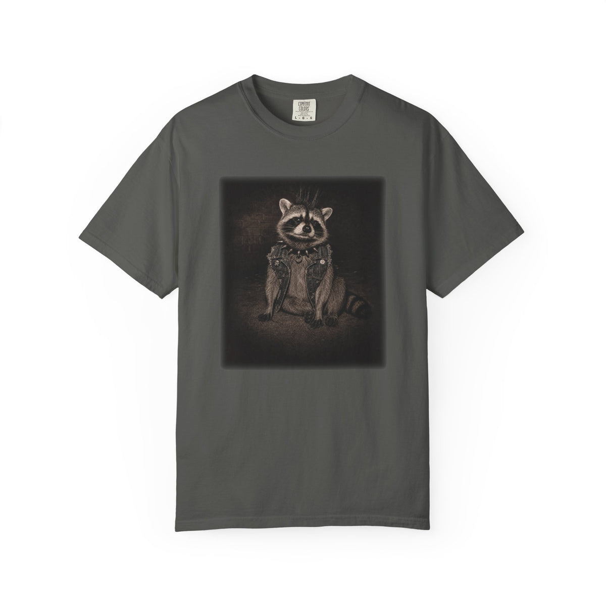 Punk Gothic Raccoon Graphic T-Shirt