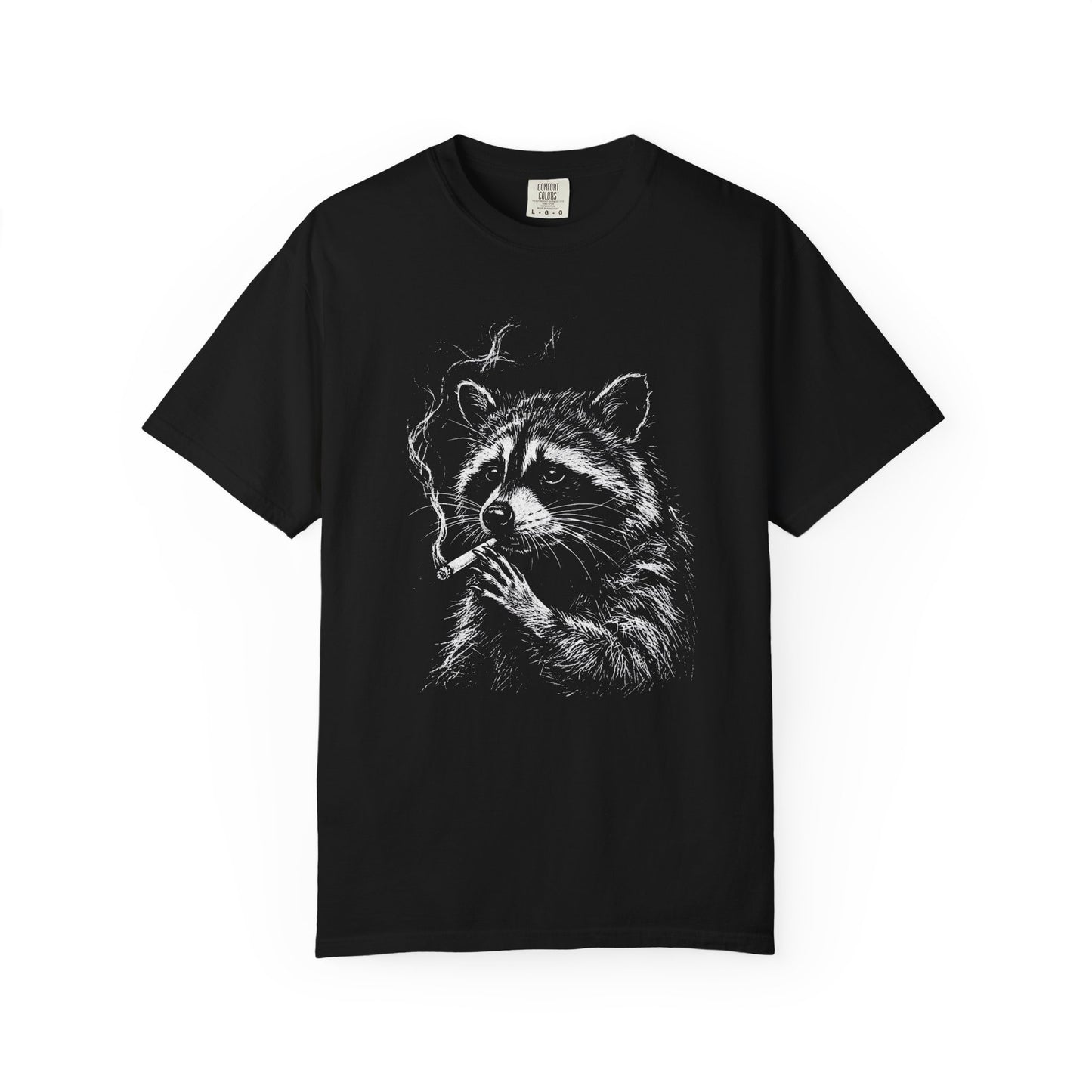 Vintage Wildlife Smoking Raccoon Graphic T-Shirt