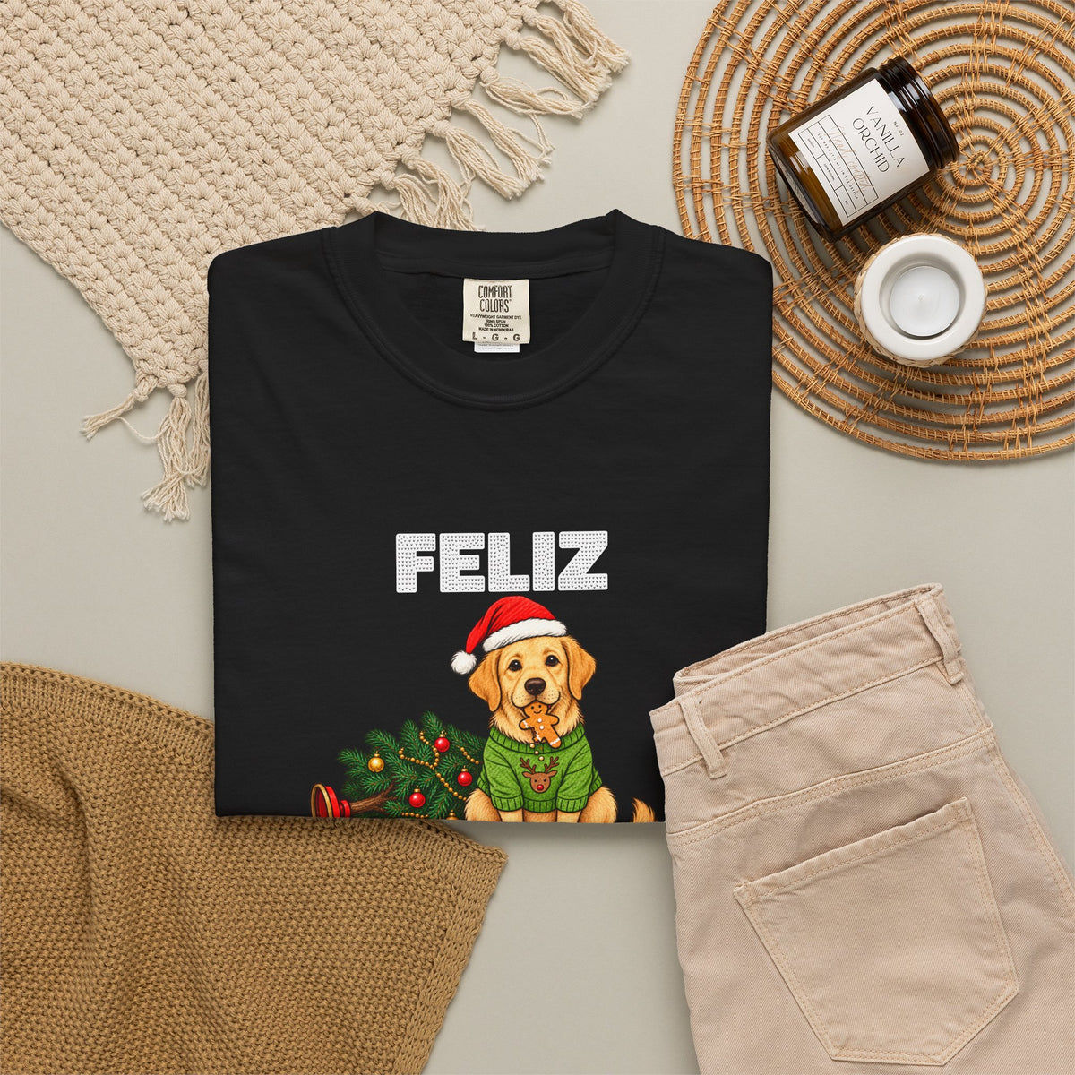 Feliz Naughty Dog Christmas T-Shirt