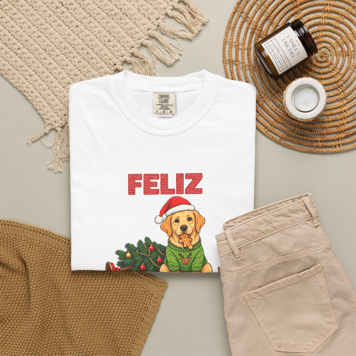 Feliz Naughty Dog Christmas T-Shirt
