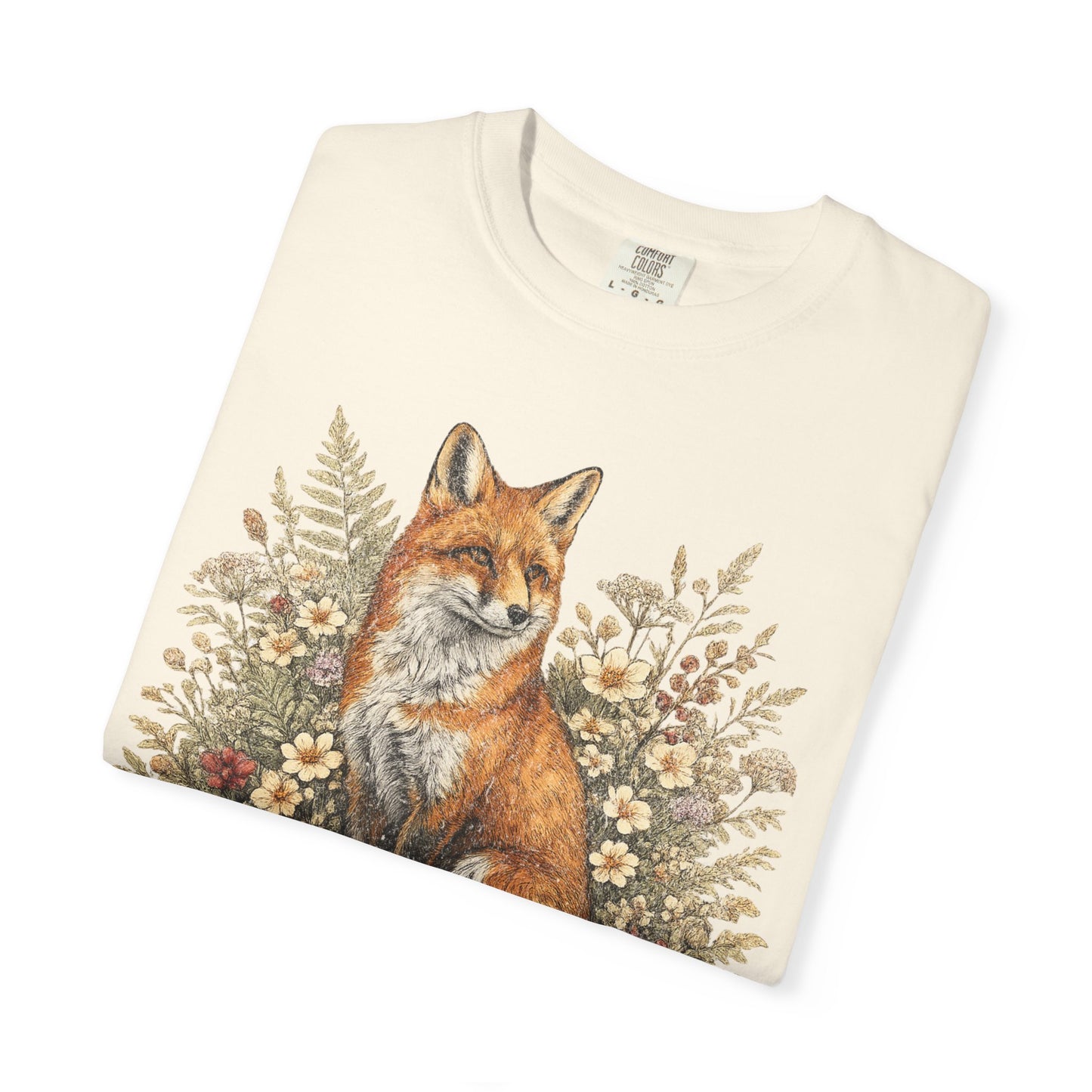 Vintage Fox & Wildflower Botanical Woodland Wldlife T-Shirt