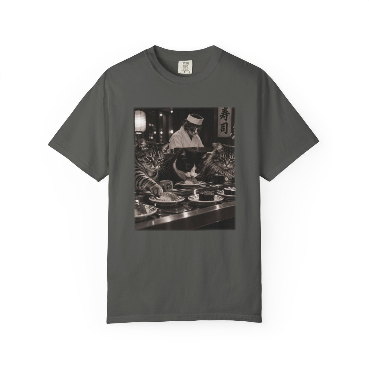 Cats at a Sushi Bar Shirt - Funny Vintage Japanese Sushi Bar Photo Tee