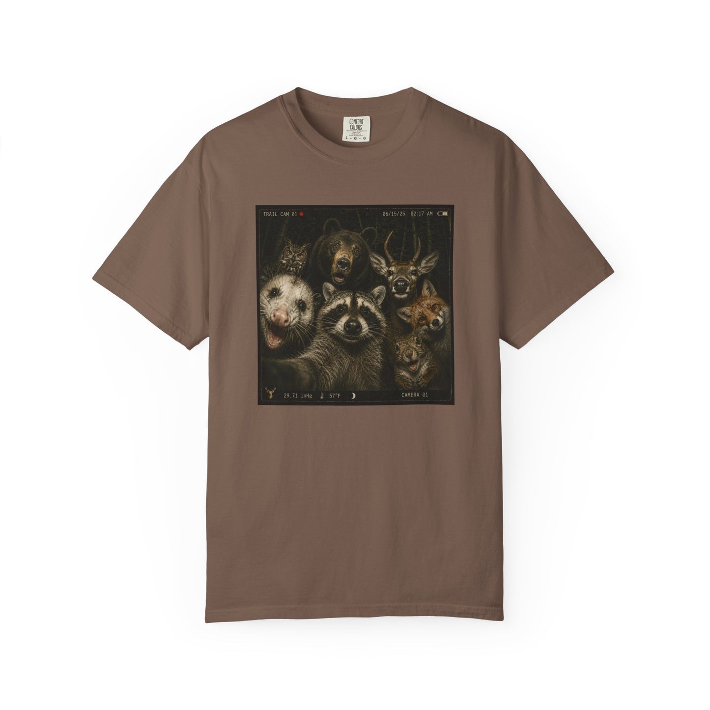 Trail Cam Animals T-Shirt — Funny Forest Wildlife Photo Tee