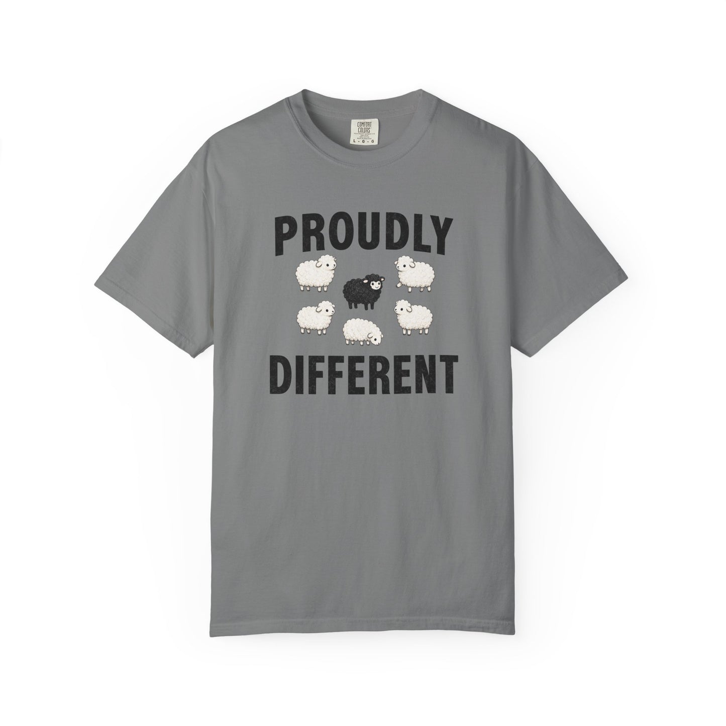 Proudly Different Sheep Shirt | Black Sheep Graphic Tee | Cute Introvert Comfort Colors® T-Shirt