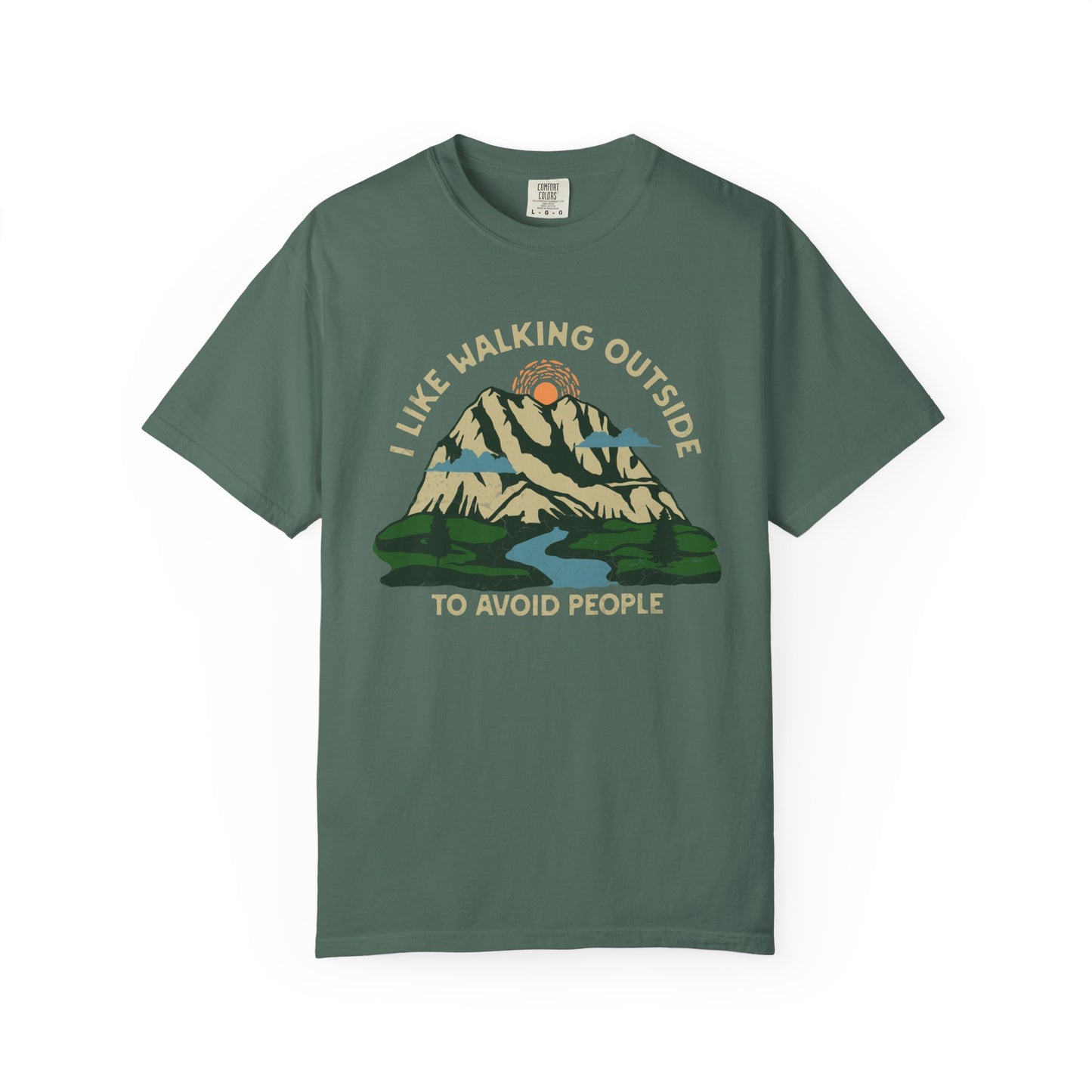 I Like Walking Outside to Avoid People Funny Hiking Introvert Nature Graphic T-Shirt