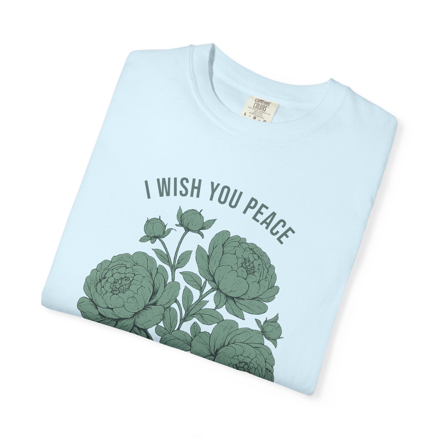 I Wish You Peace with Just Enough Self Awareness Shirt | Funny Introvert Graphic Tee | Vintage Floral Comfort Colors® T-Shirt