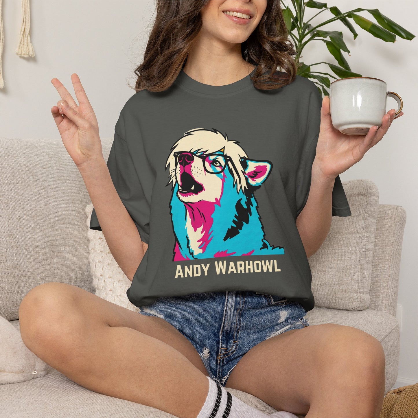 Andy Warhowl Dog Shirt | Funny Pop Art Dog T-Shirt | Vintage-Inspired Andy Warhowl Graphic Tee | Comfort Colors®
