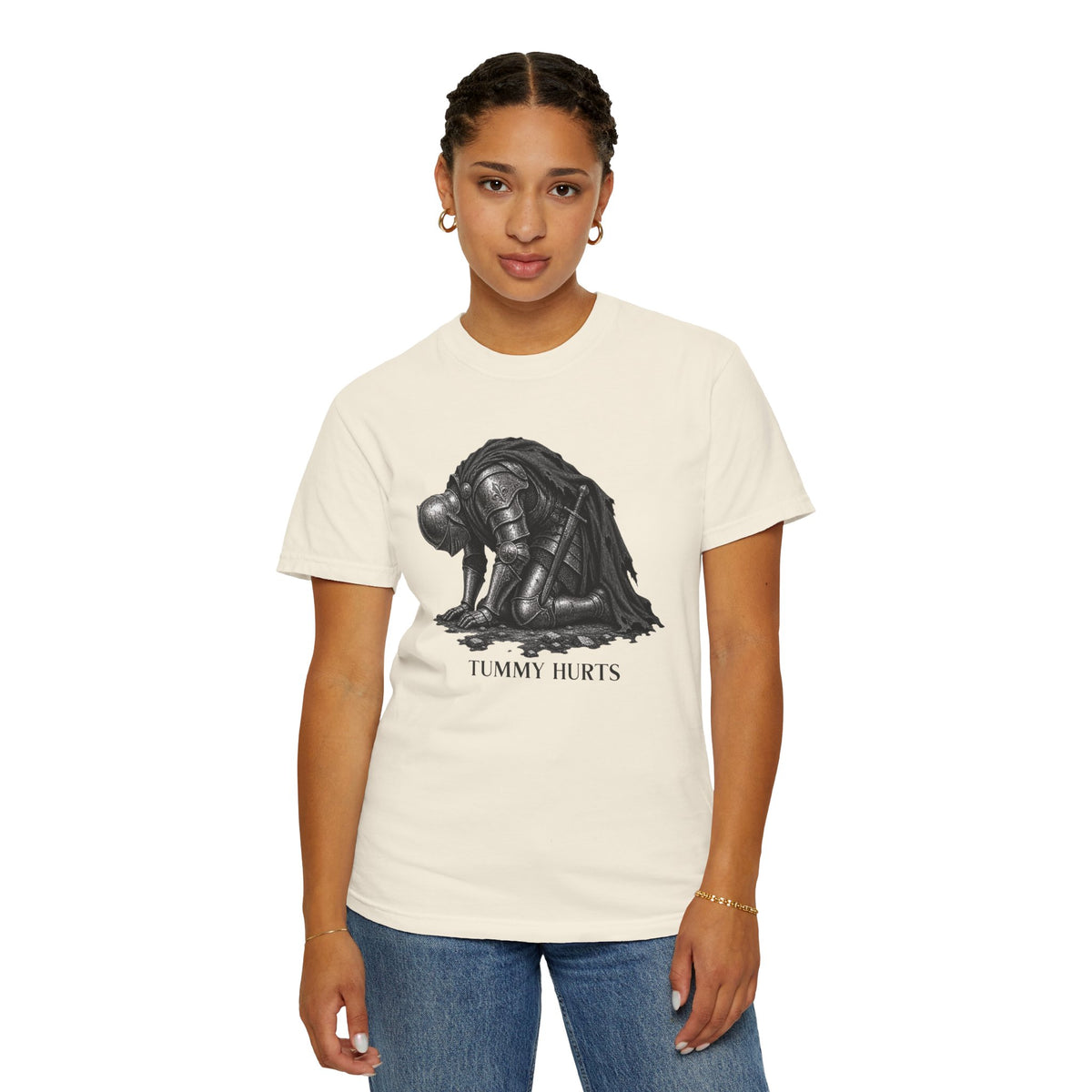 Tummy Hurts Medieval Knight Funny Fantasy Shirt