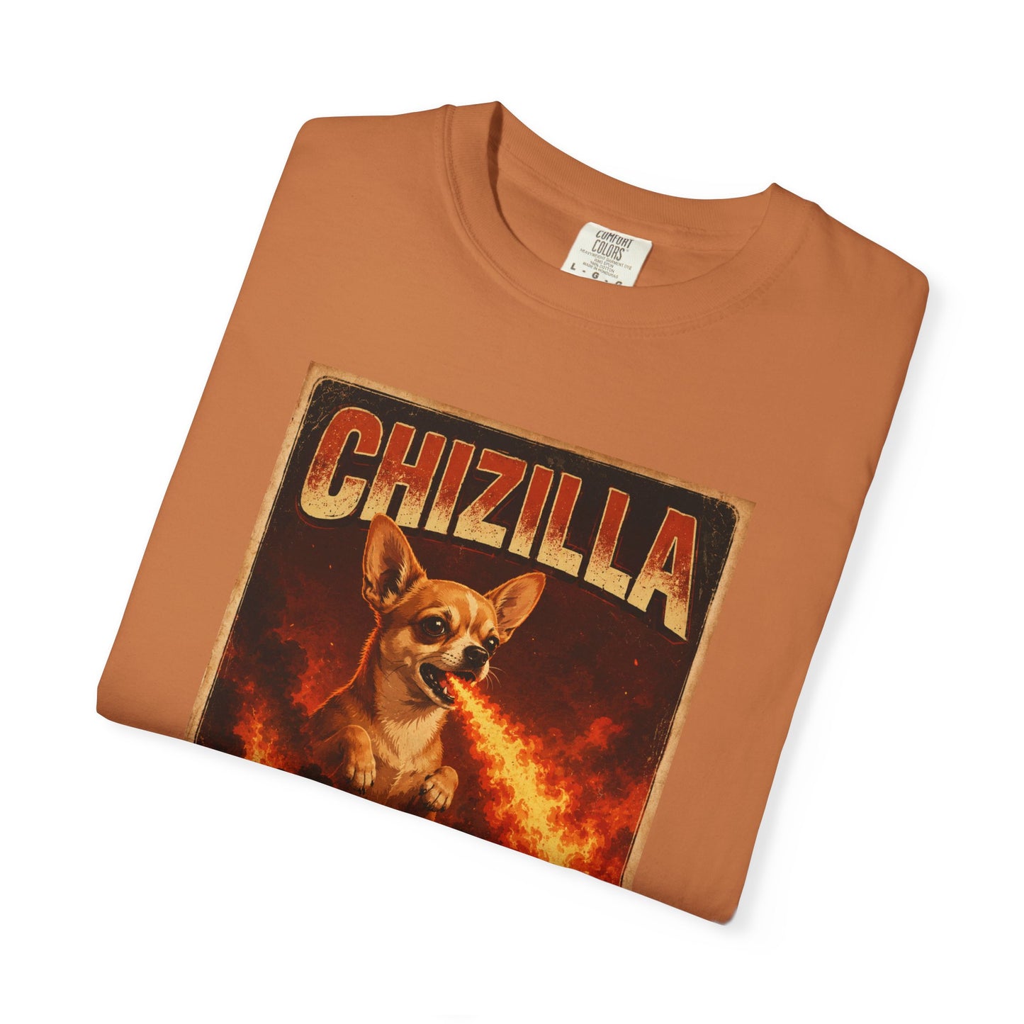 Chizilla Chihuahua T-Shirt — Godzilla Parody Fire-Breathing Dog Tee