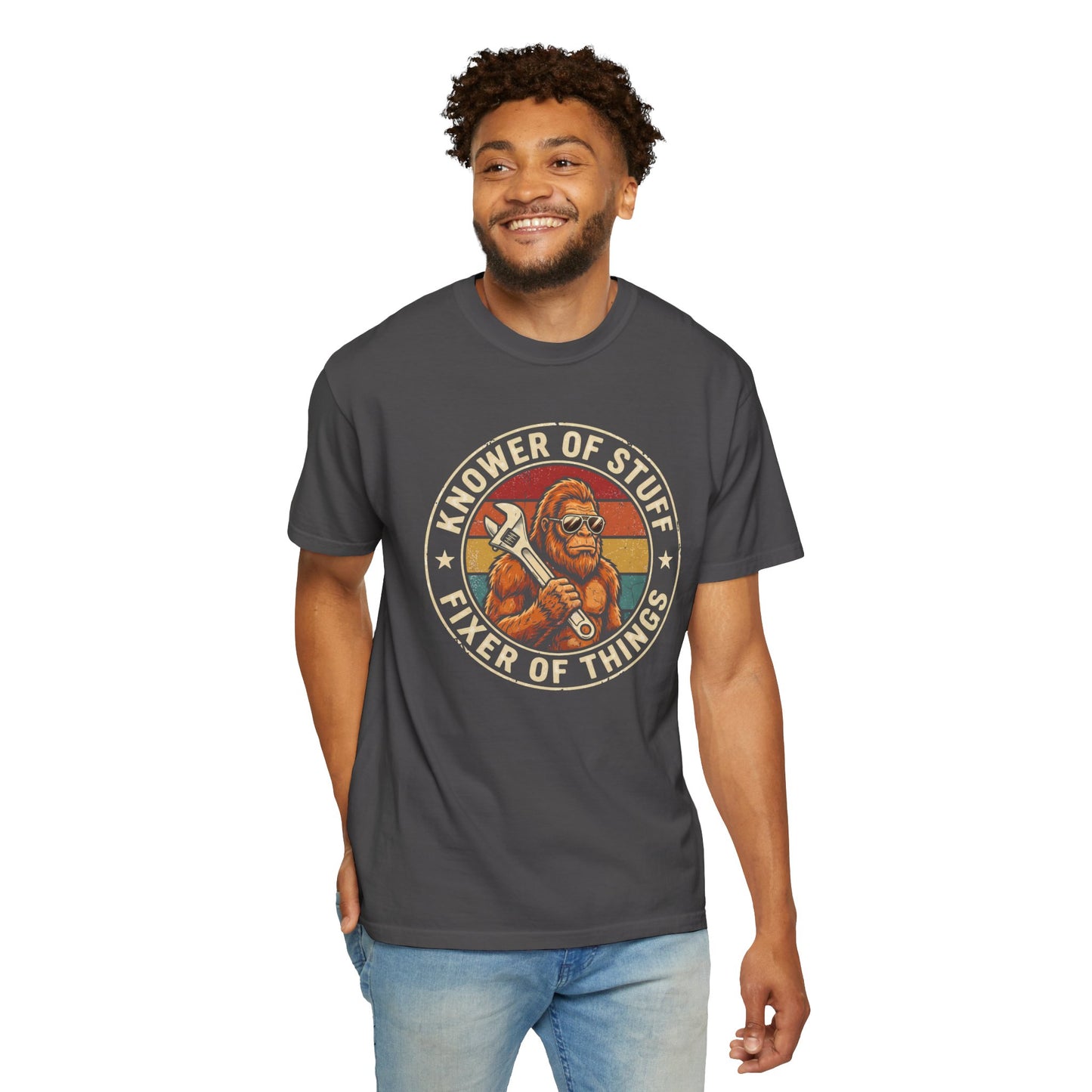 Knower of Stuff Fixer of Things Shirt, Funny Bigfoot Handyman Gift