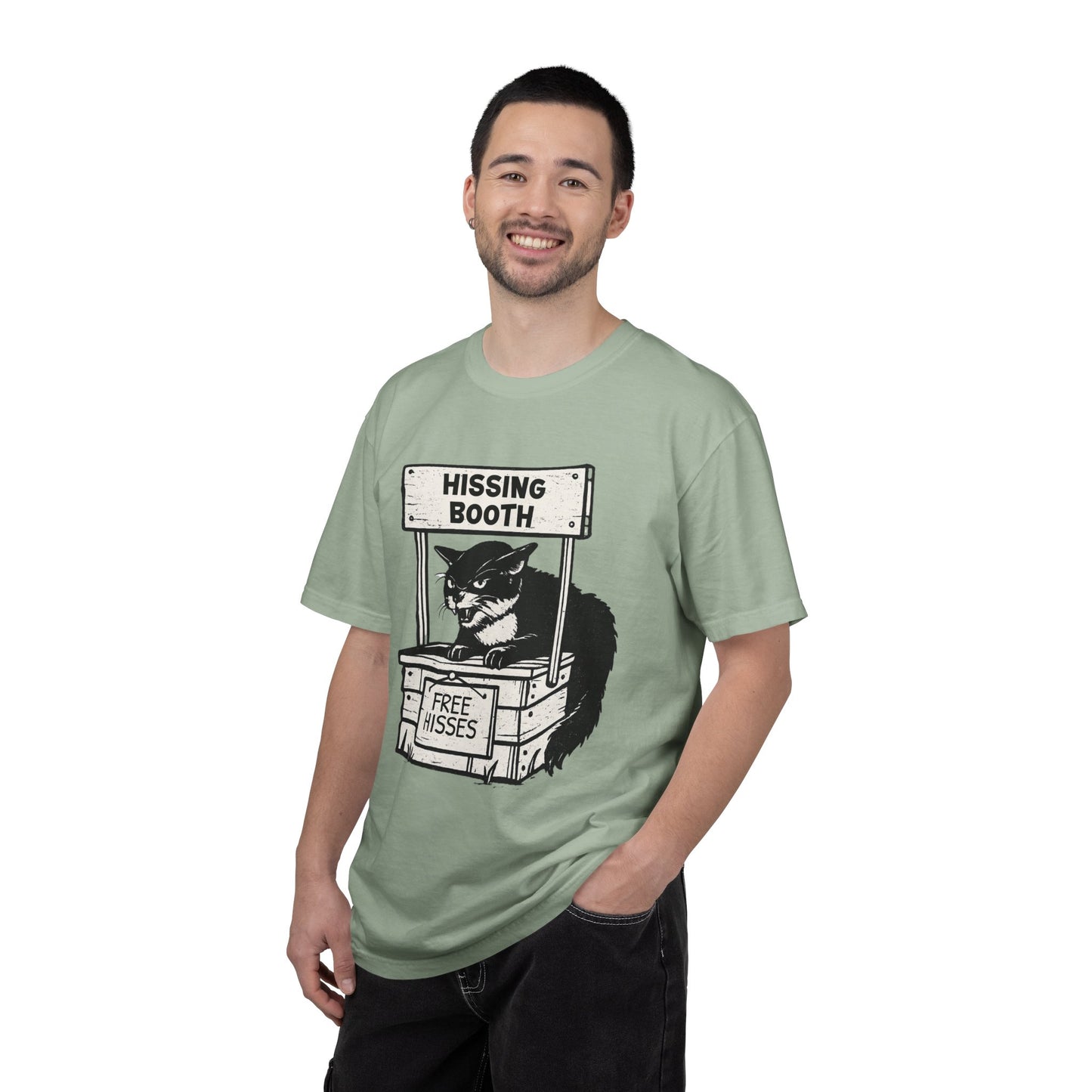 Hissing Booth Cat T-Shirt | Funny Cat Graphic Tee