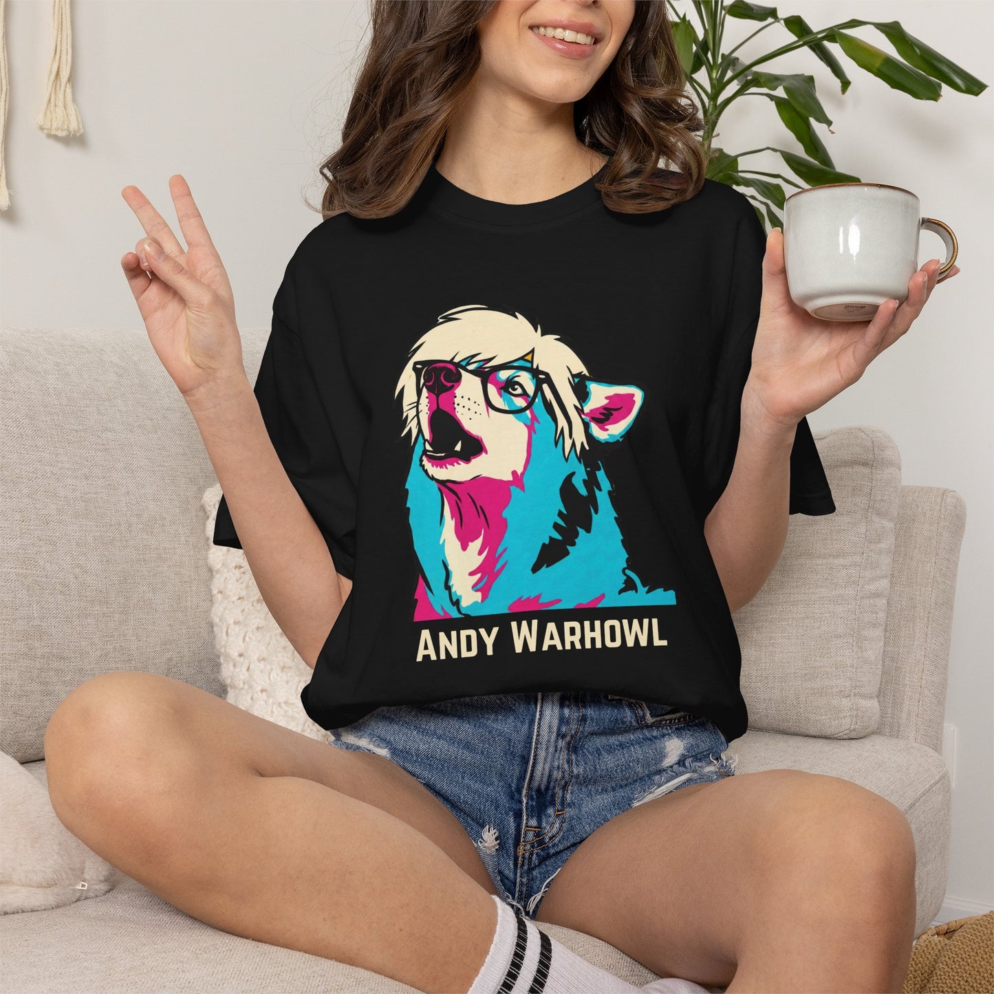Andy Warhowl Dog Shirt | Funny Pop Art Dog T-Shirt | Vintage-Inspired Andy Warhowl Graphic Tee | Comfort Colors®