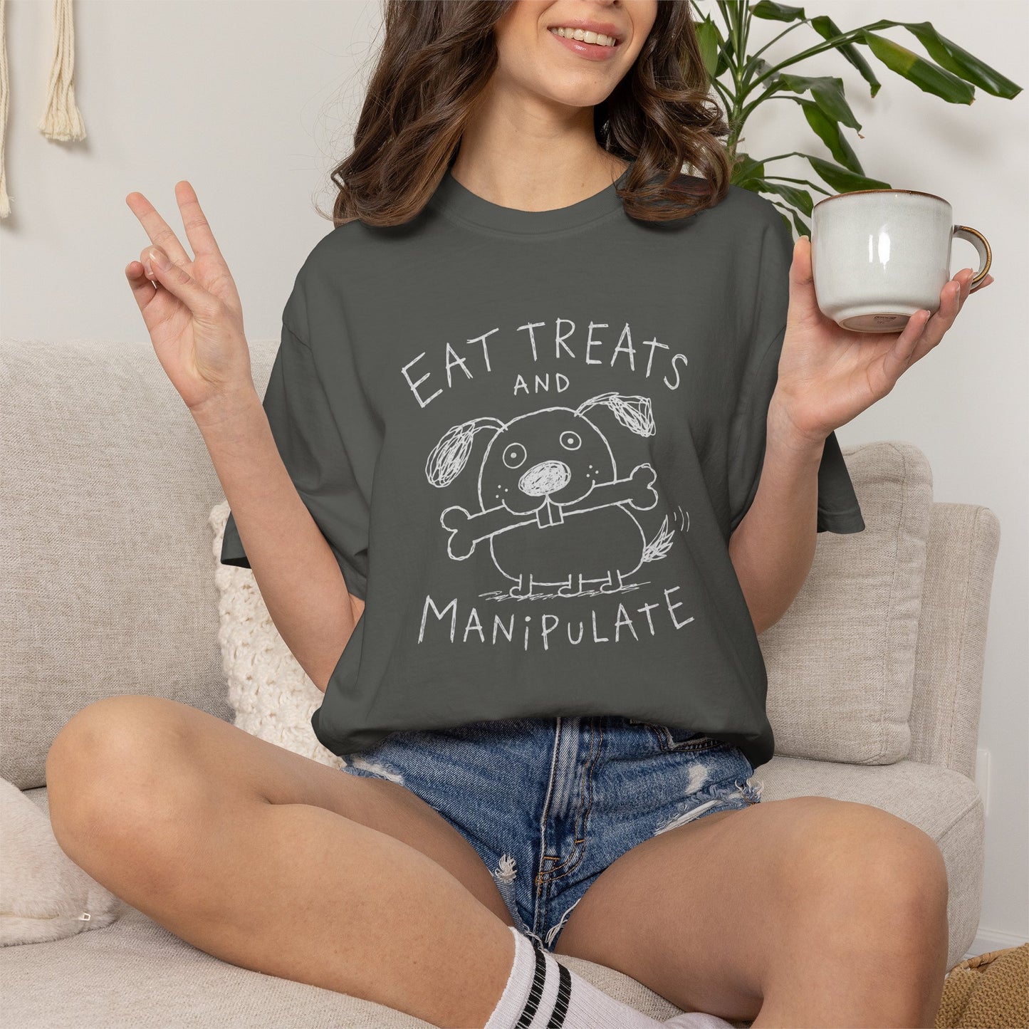 Eat Treats and Manipulate Dog Shirt | Funny Dog Lover Tee | Sarcastic Pet Humor Shirt | Cute Dog Graphic Tee