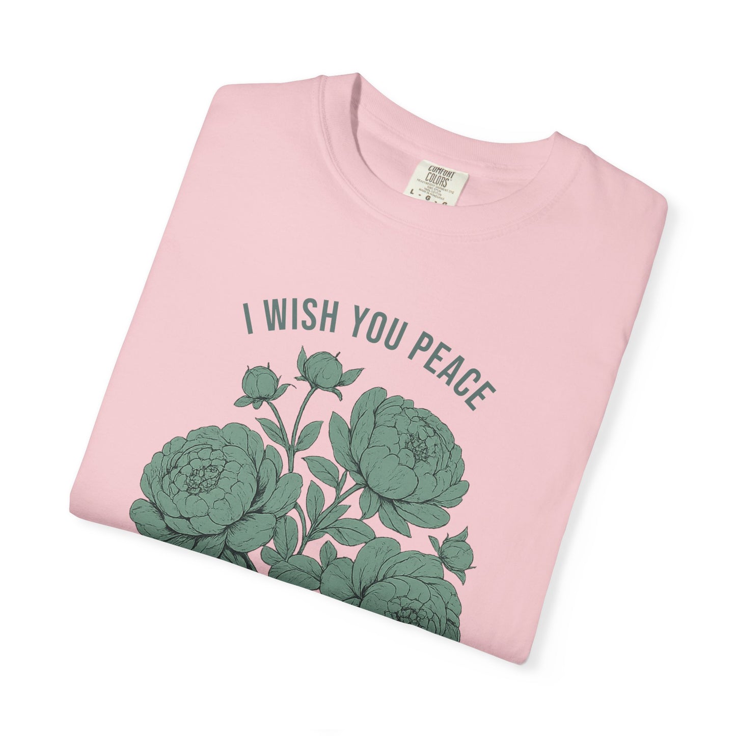 I Wish You Peace with Just Enough Self Awareness Shirt | Funny Introvert Graphic Tee | Vintage Floral Comfort Colors® T-Shirt