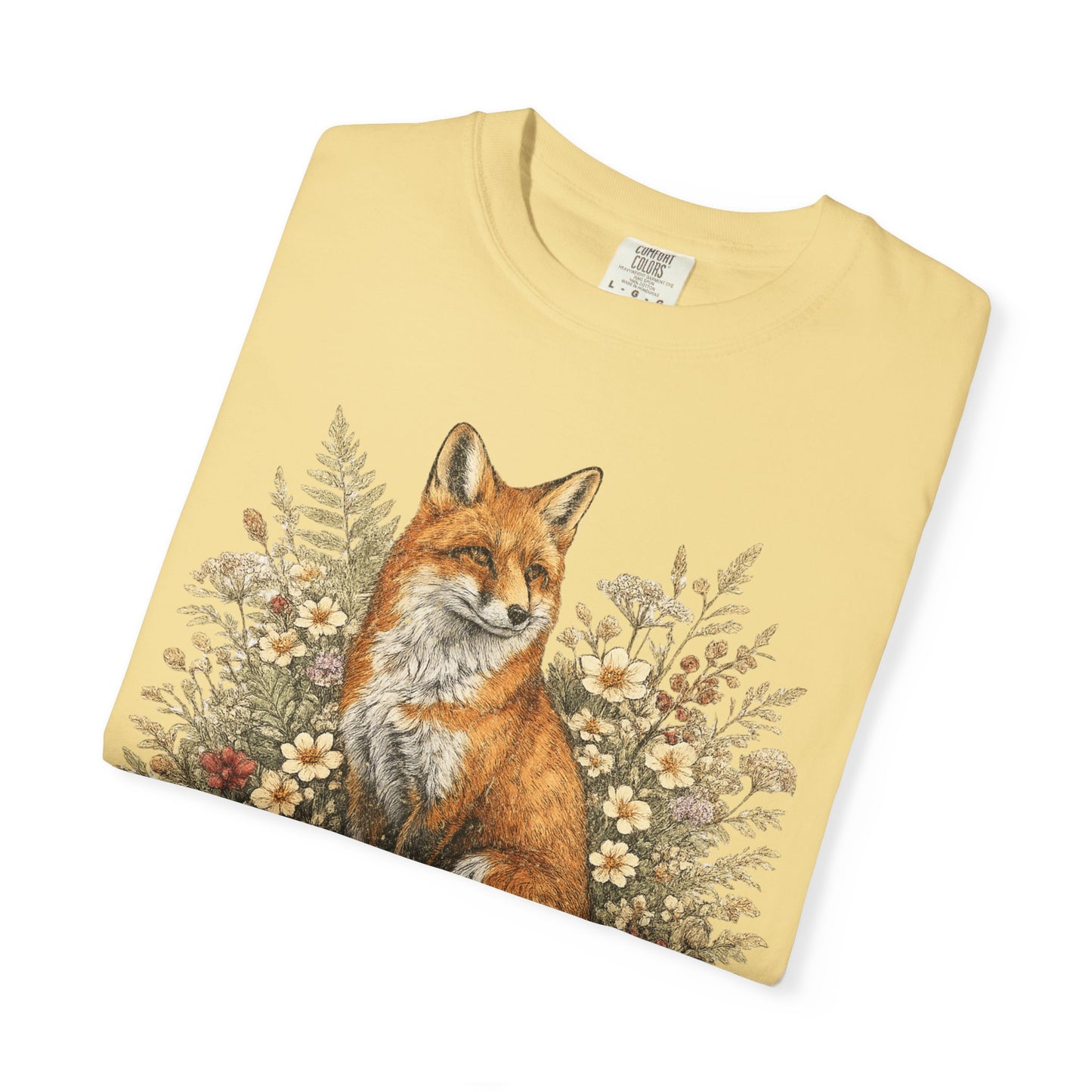 Vintage Fox & Wildflower Botanical Woodland Wldlife T-Shirt
