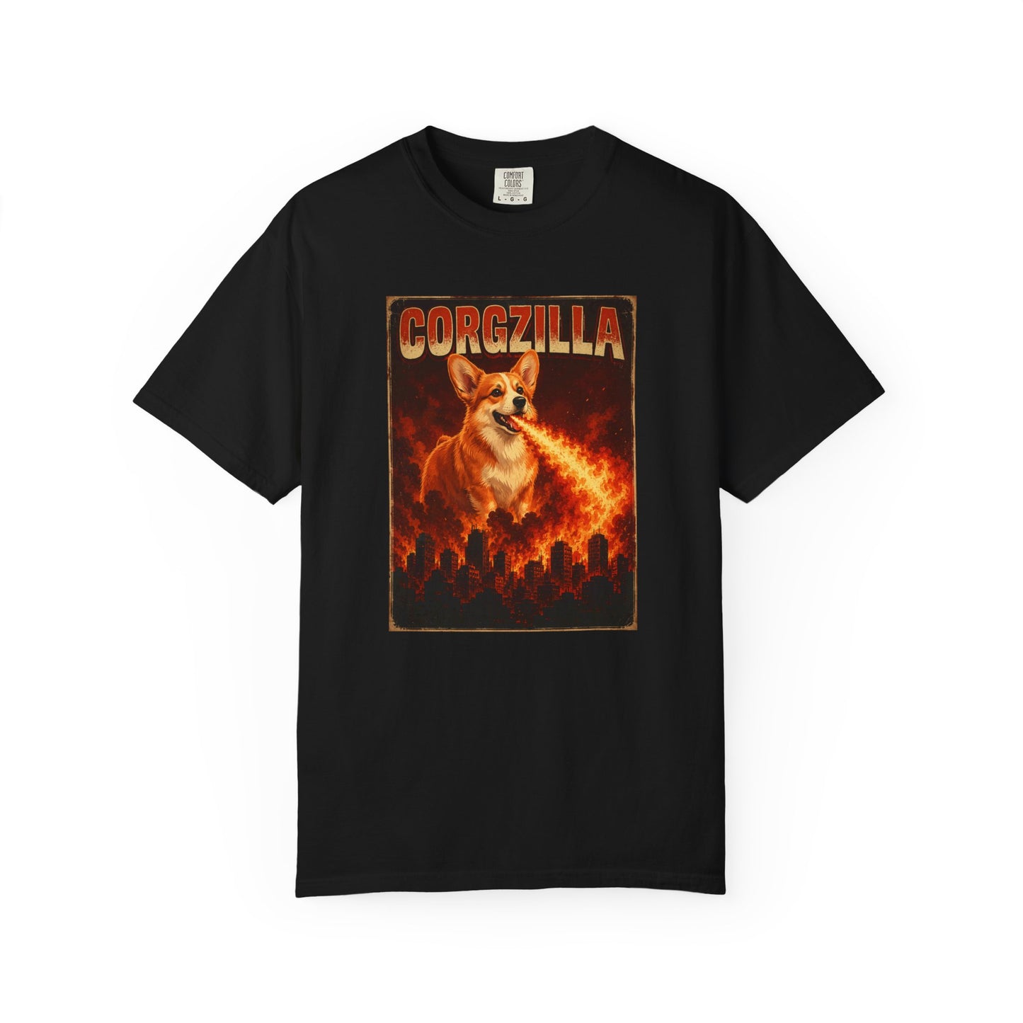 Corgzilla Corgi Tee — Godzilla Parody Dog Breathing Fire Graphic T-Shirt