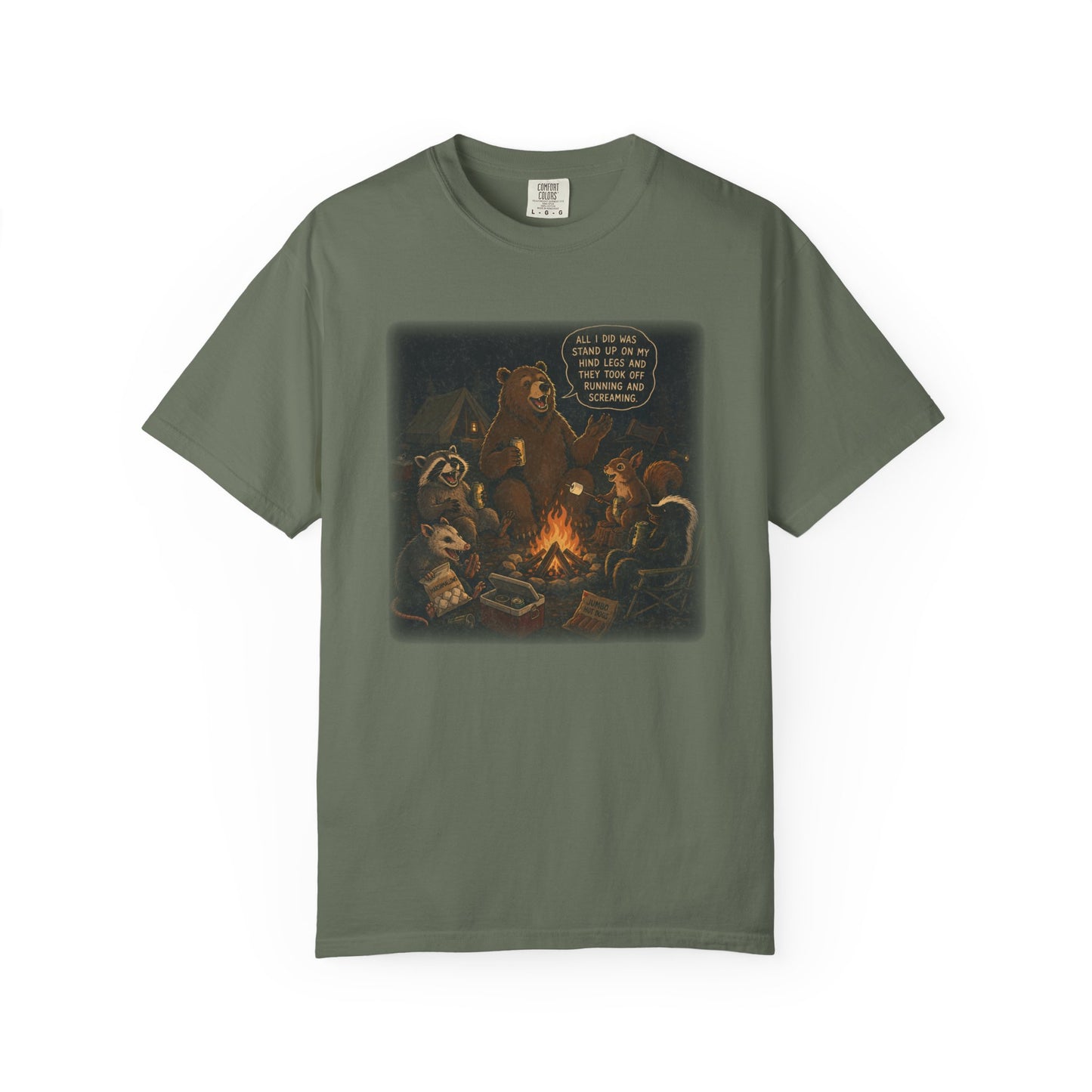 Campfire Criminals | Funny Camping Bear & Raccoon Shirt | Woodland Animals Campfire Tee | Cozy Outdoors Graphic Tee