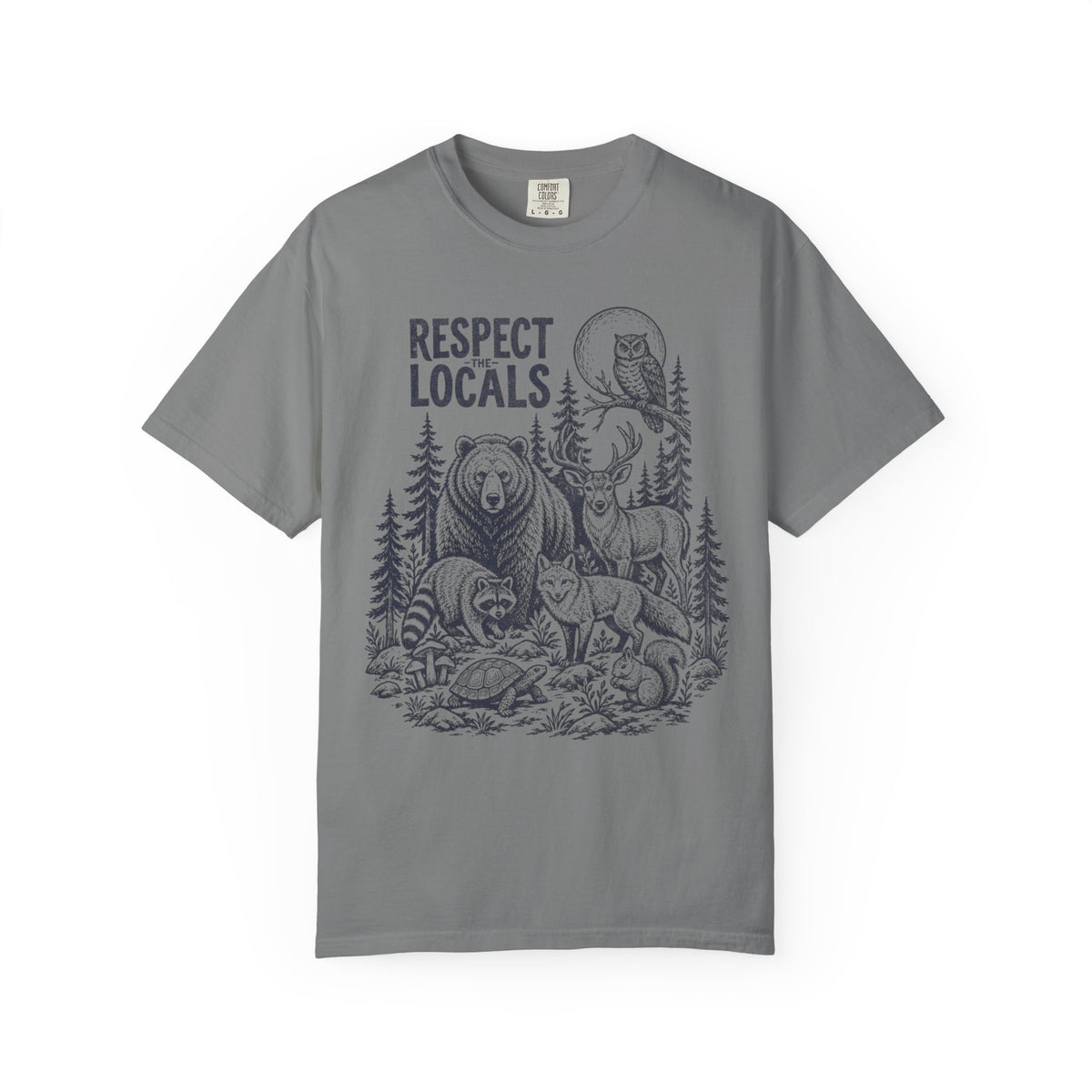 Respect Locals Wildlife Vintage Distressed Forest Animals T-Shirt