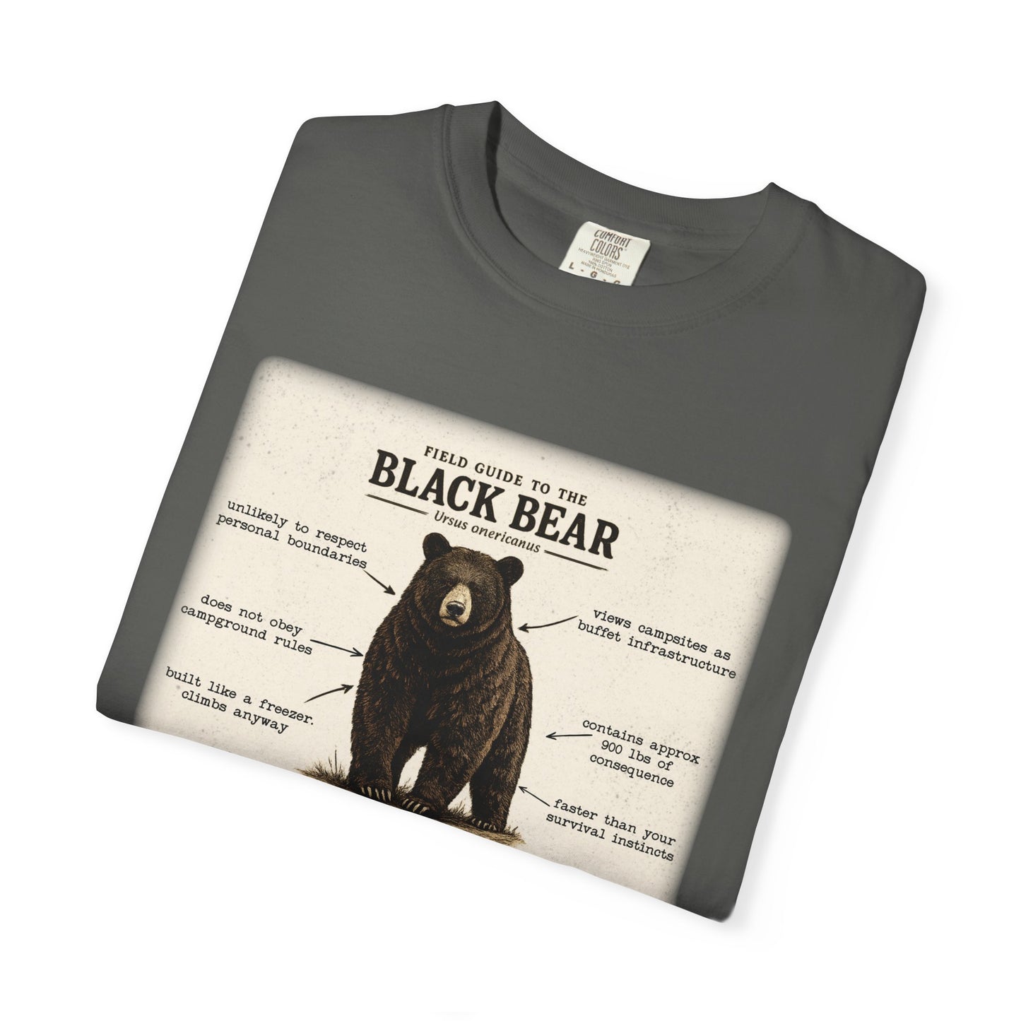 Black Bear Field Guide T-Shirt — Funny Camping & Hiking Tee