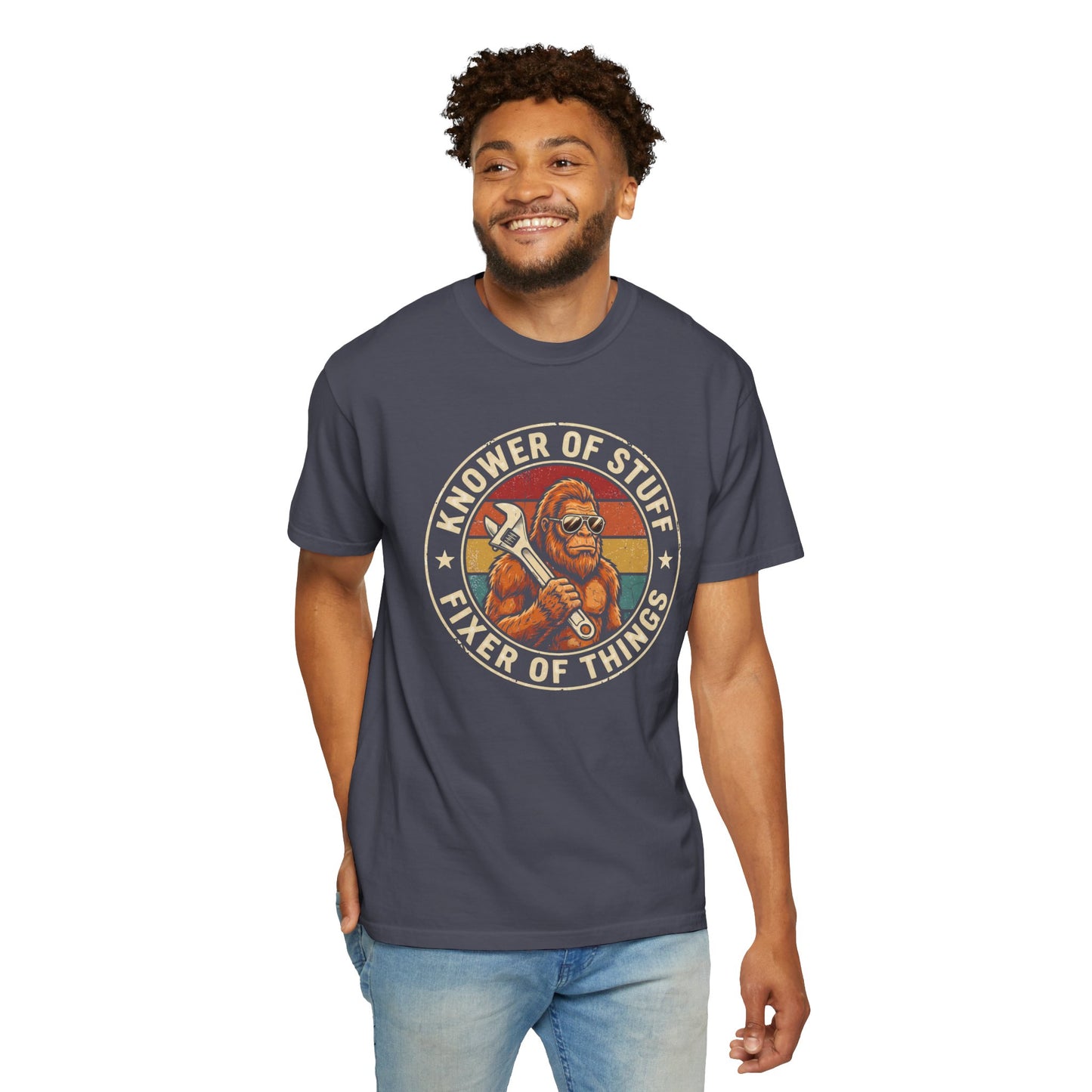 Knower of Stuff Fixer of Things Shirt, Funny Bigfoot Handyman Gift
