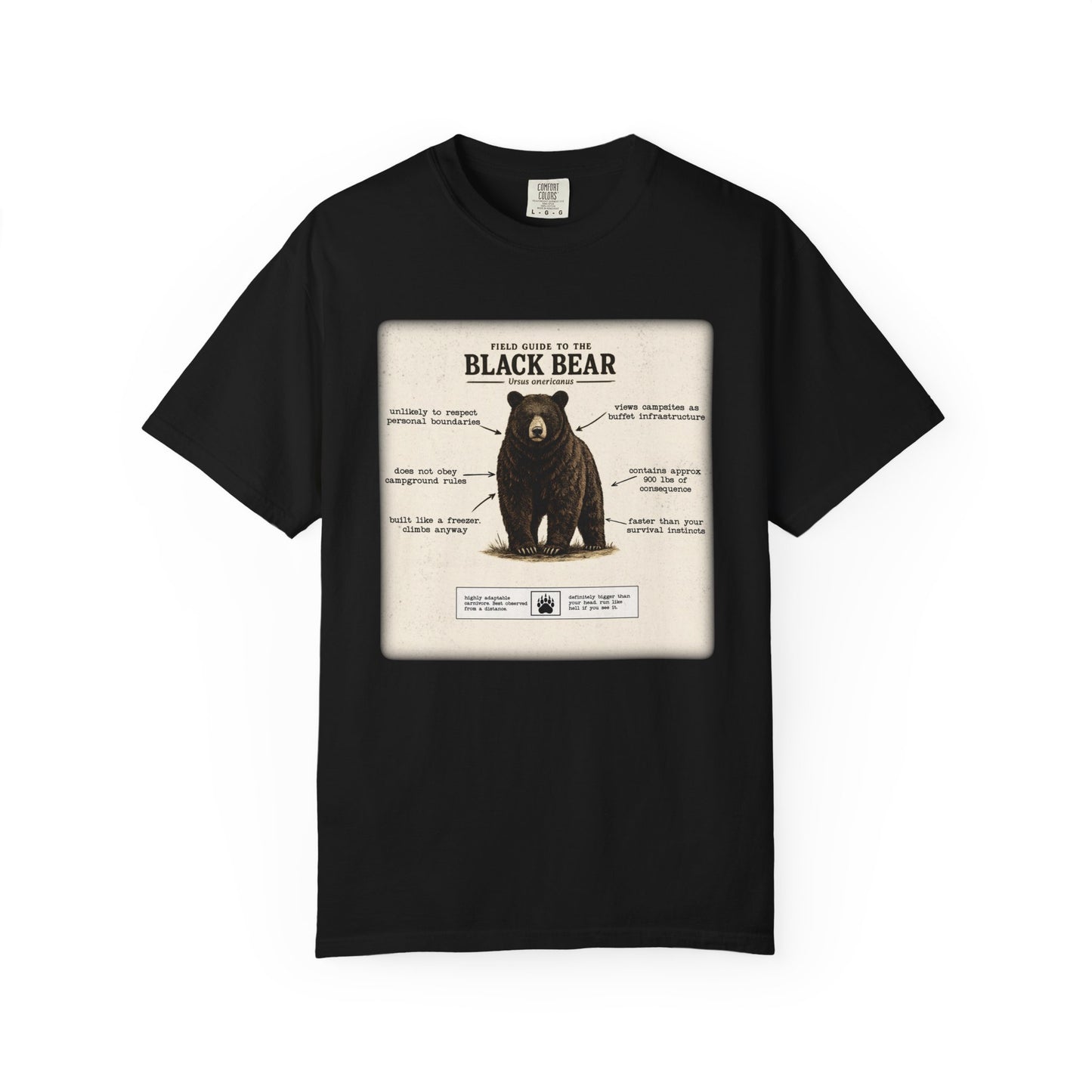 Black Bear Field Guide T-Shirt — Funny Camping & Hiking Tee