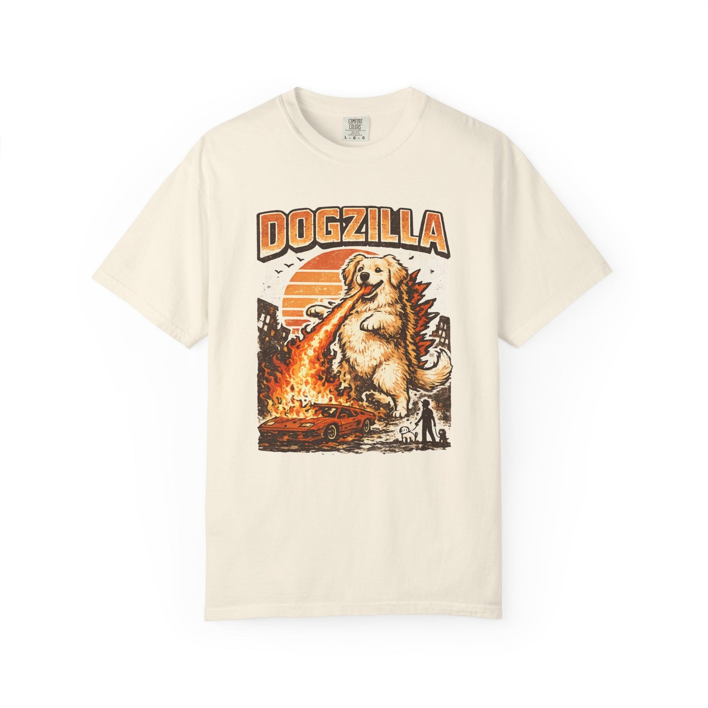 Dogzilla Golden Retriever T-Shirt — Funny Dog Monster Parody Tee