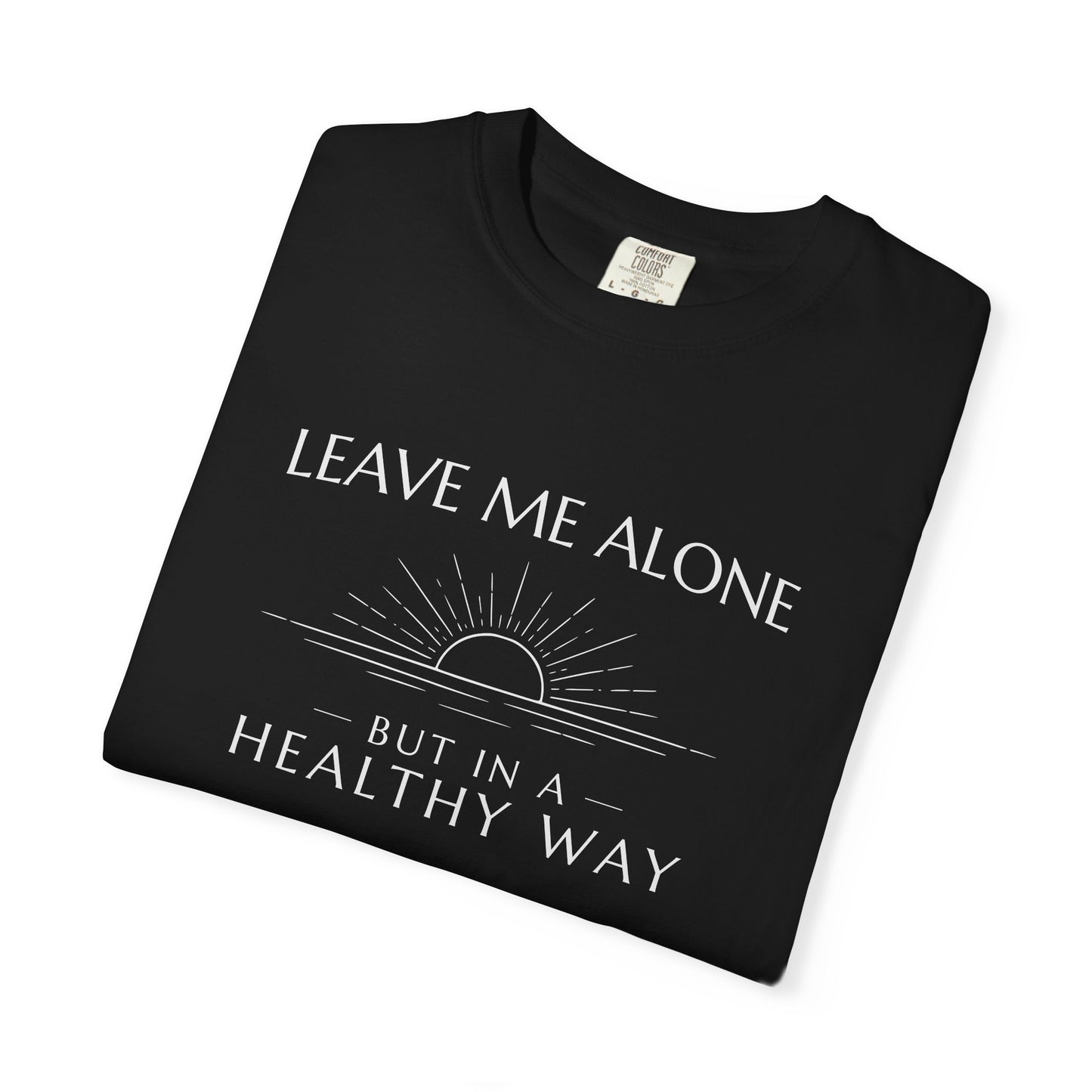Leave Me Alone - But In A Healthy Way Sunset Line Art T-Shirt