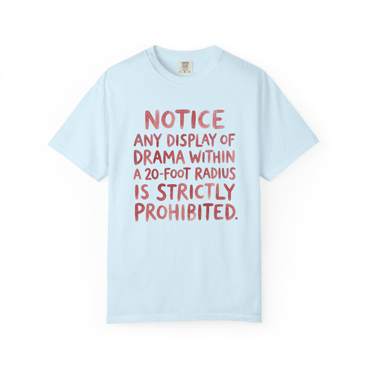 Any Display of Drama Prohibited T-Shirt | Funny Typography Graphic Tee | Introvert Humor Shirt