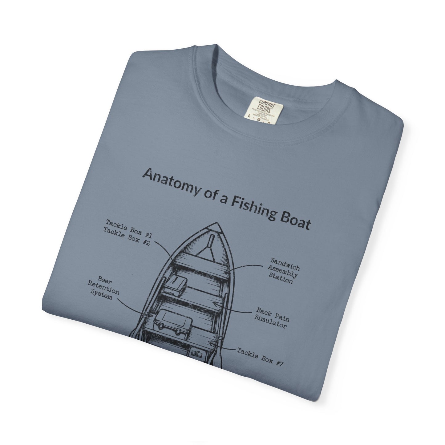 Anatomy of a Fishing Boat T-Shirt — Funny Sarcastic Fishing Diagram