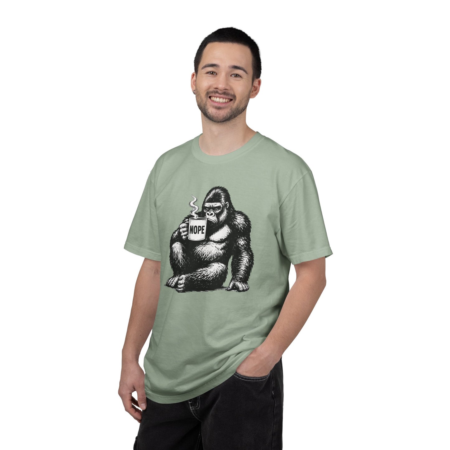 Nope Gorilla Shirt | Funny Coffee Lover Tee | Grumpy Morning Shirt | Introvert Graphic Tee | Funny Gorilla Shirt