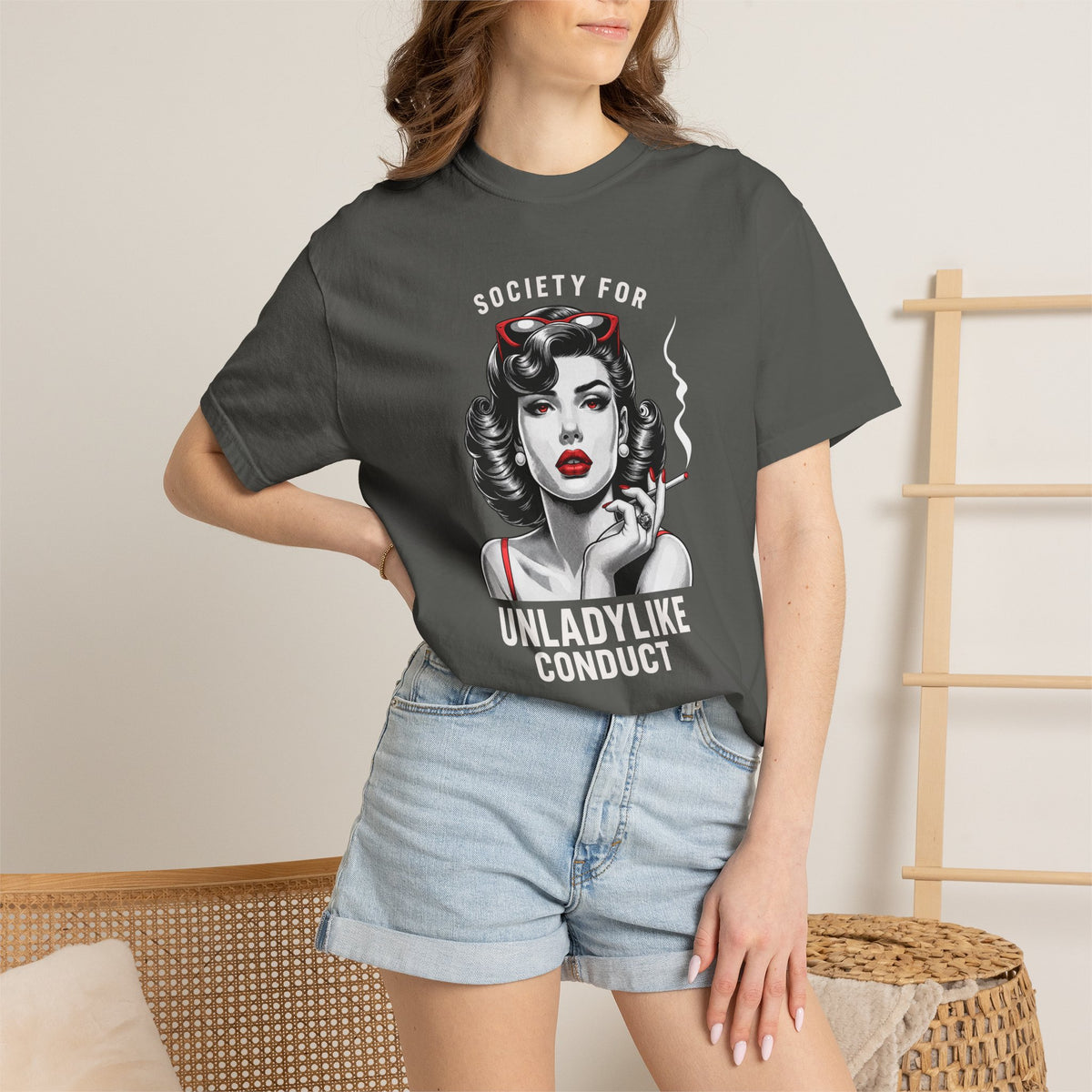 Society for Unladylike Conduct Vintage Feminist Graphic T-Shirt