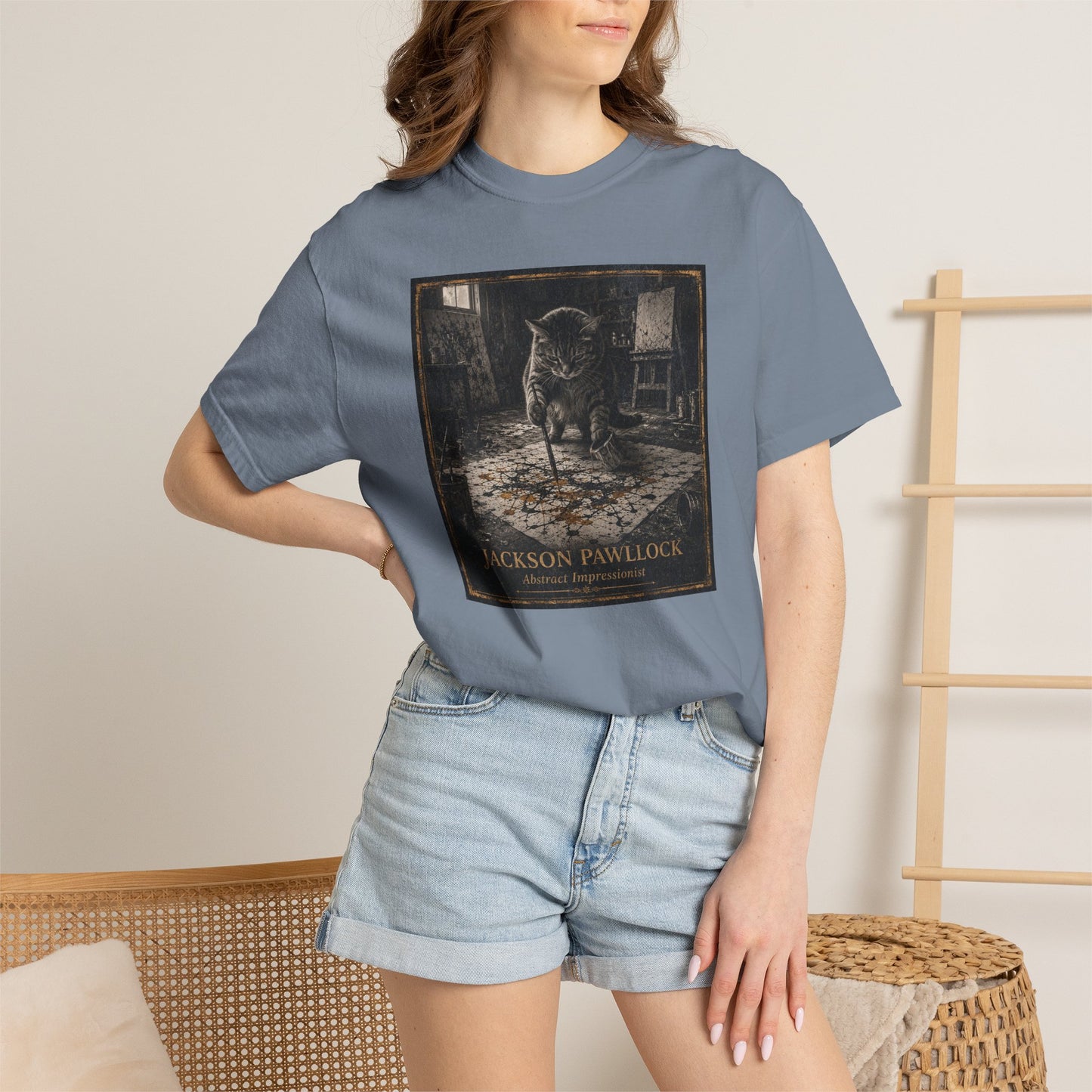 Jackson PAWllock Cat Painting T-Shirt