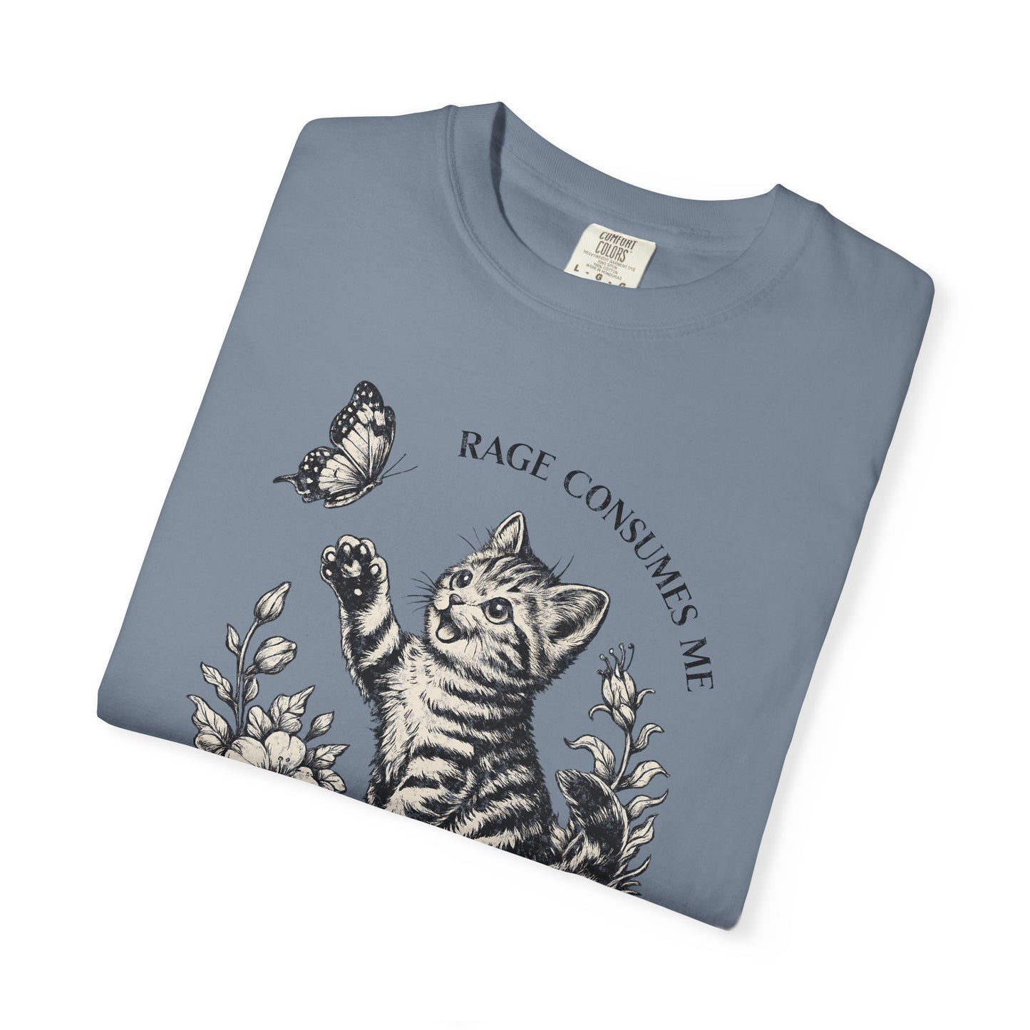Rage Consumes Me Kitten T-Shirt, Funny Cute Vintage Sarcastic Cat Graphic Tee