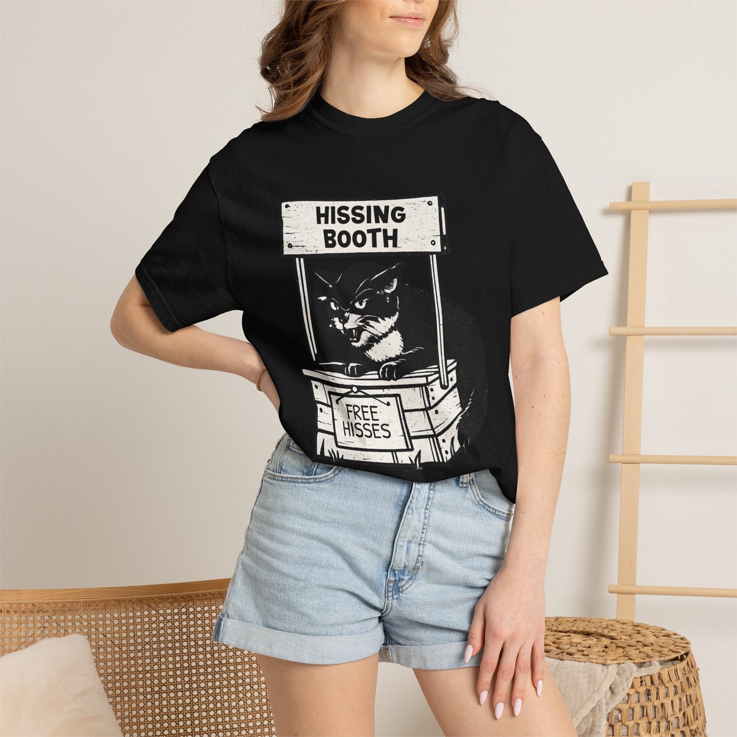 Hissing Booth Cat T-Shirt | Funny Cat Graphic Tee