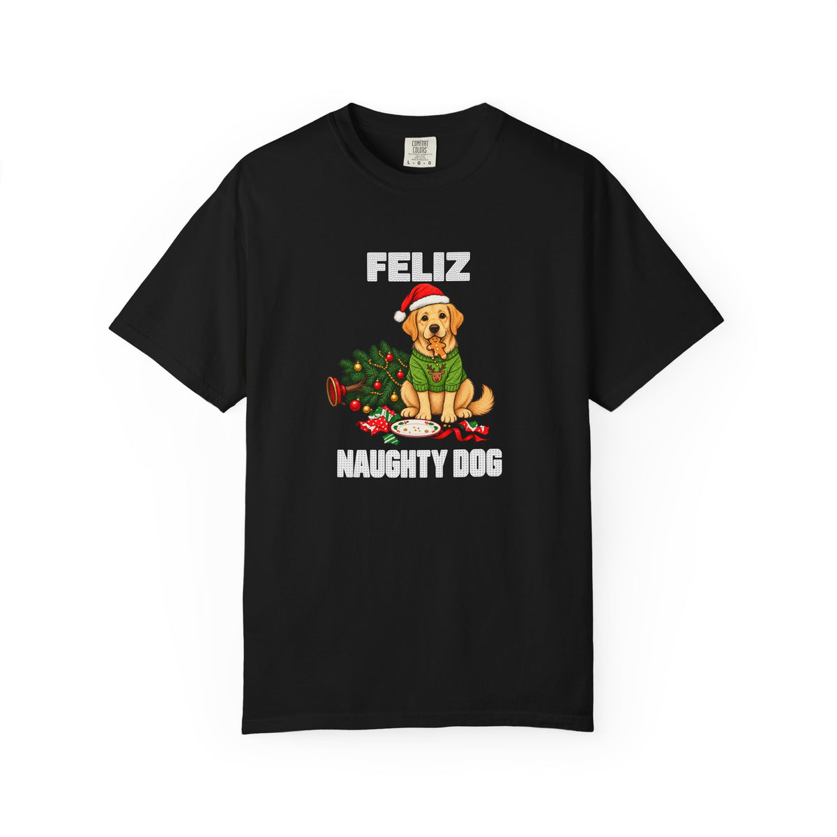 Feliz Naughty Dog Christmas T-Shirt