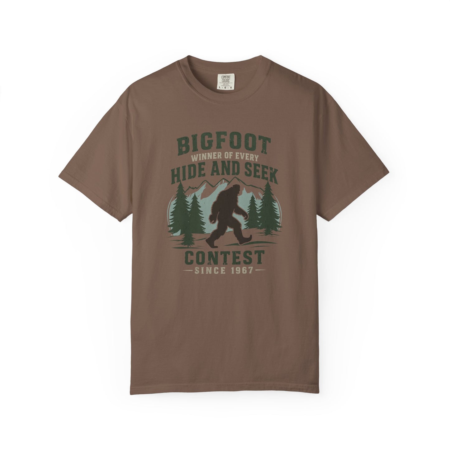 Bigfoot Hide and Seek Contest T-Shirt — Vintage Sasquatch Graphic Tee