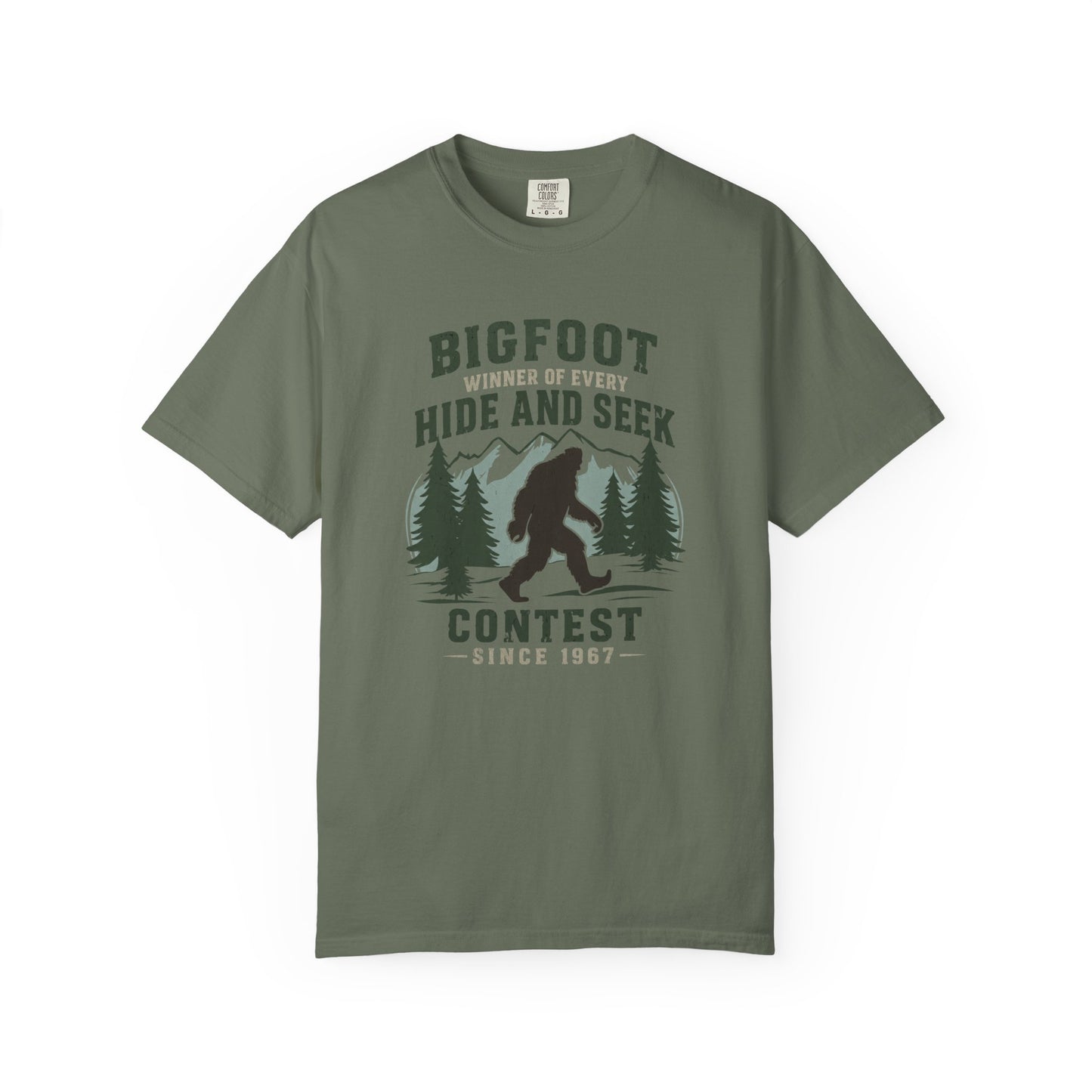 Bigfoot Hide and Seek Contest T-Shirt — Vintage Sasquatch Graphic Tee
