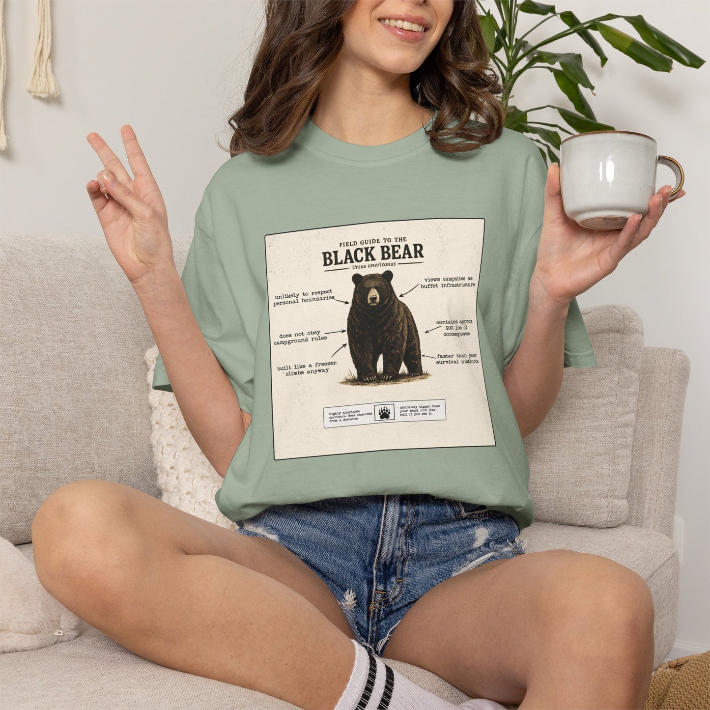Black Bear Field Guide T-Shirt — Funny Camping & Hiking Tee